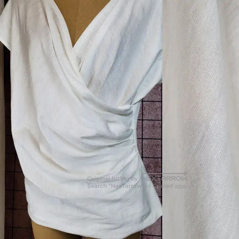 Dior Dior Summer White Linen Blend Short Sleeve Top . Size L / US 10 / IT 46 - 2 Thumbnail