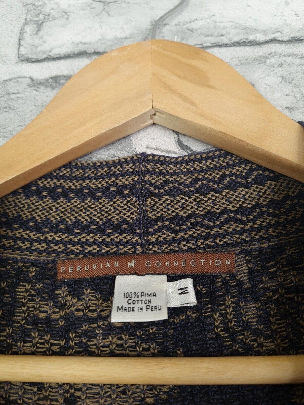 Designer Peruvian Connection Cardigan Size Medium Fit 12 14 Size M / US 6-8 / IT 42-44 - 3 Thumbnail