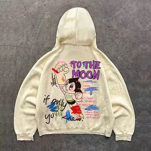 VIBE Apricot retro cartoon Astro Boy print hoodie y2k Size US L / EU 52-54 / 3 - 5 Thumbnail