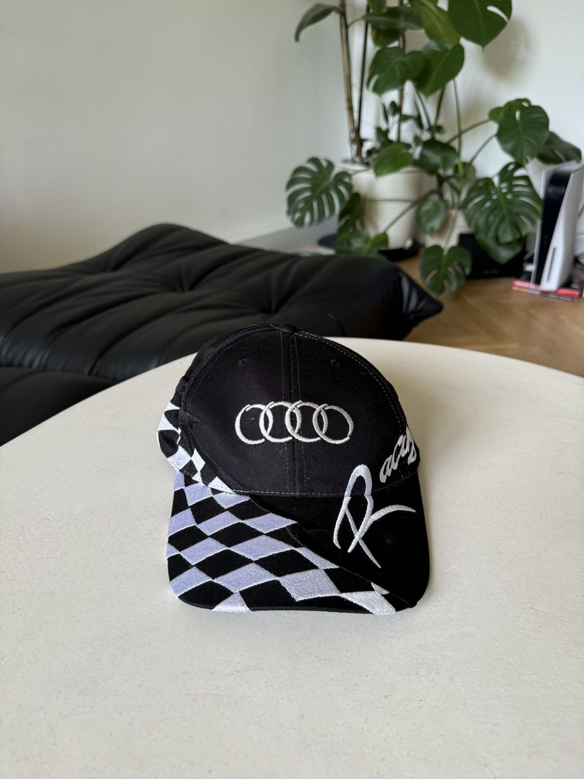 Vintage Vintage Y2k Audi Logo Racing Cap Hat Rare Checkerboard Hype Size ONE SIZE - 1 Thumbnail