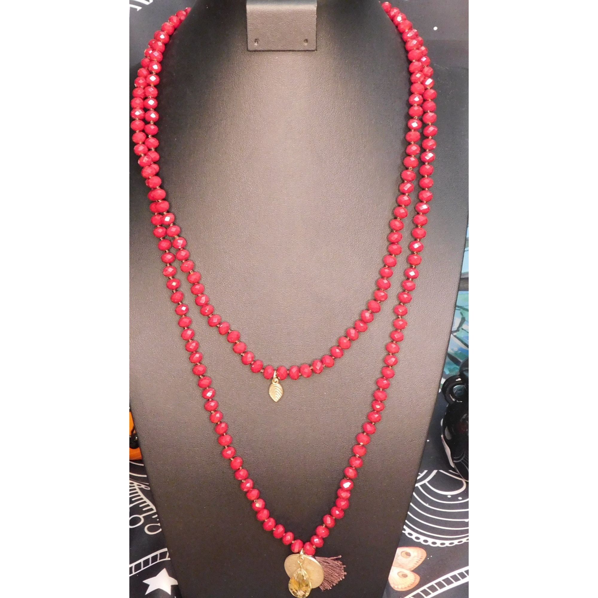 Other Burgundy Bohemian Glass Beaded Necklaces (Set of 2) Size ONE SIZE - 1 Thumbnail