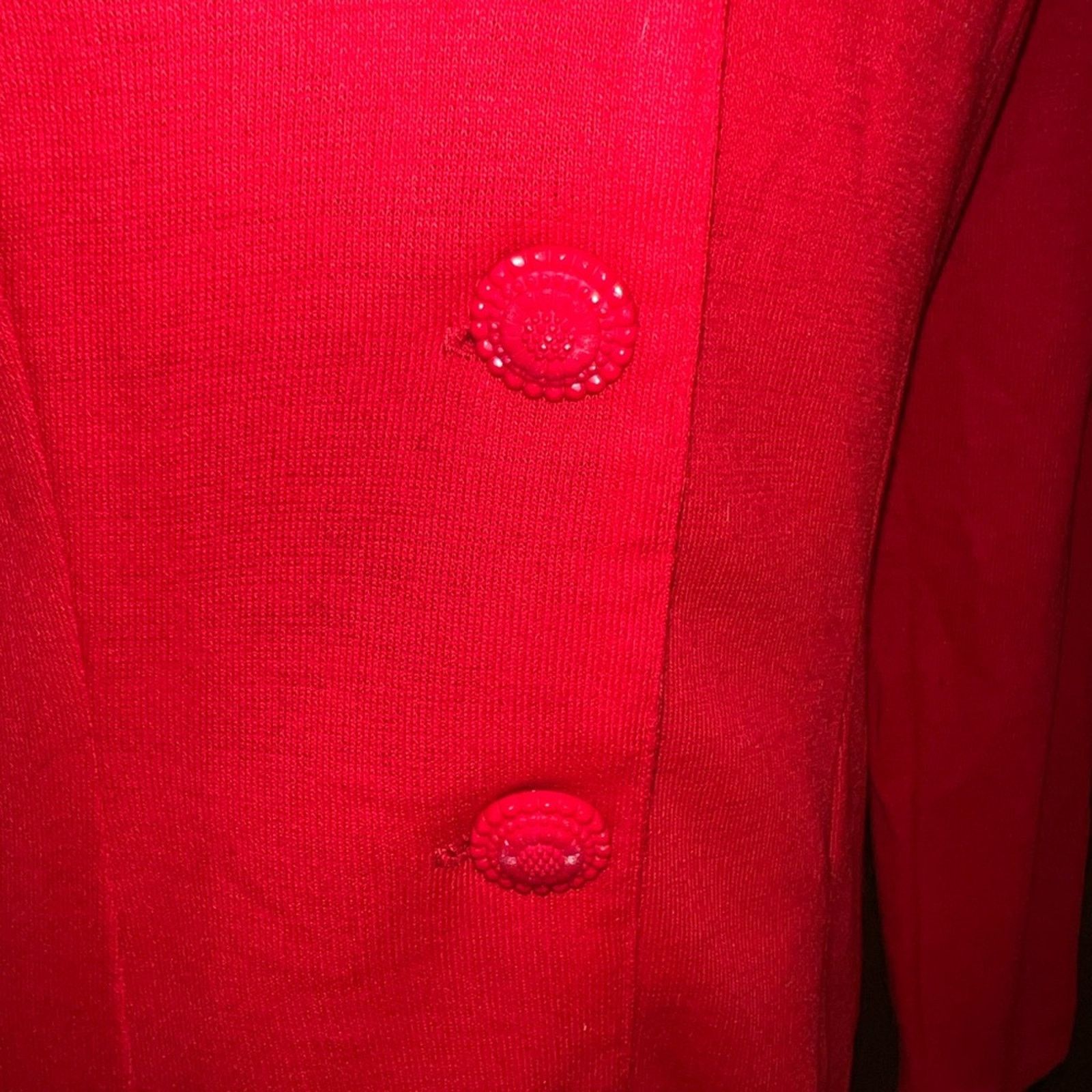 Vintage Funky Vintage 1980s D’Knits Red Fringed Blazer! Size M / US 6-8 / IT 42-44 - 4 Thumbnail