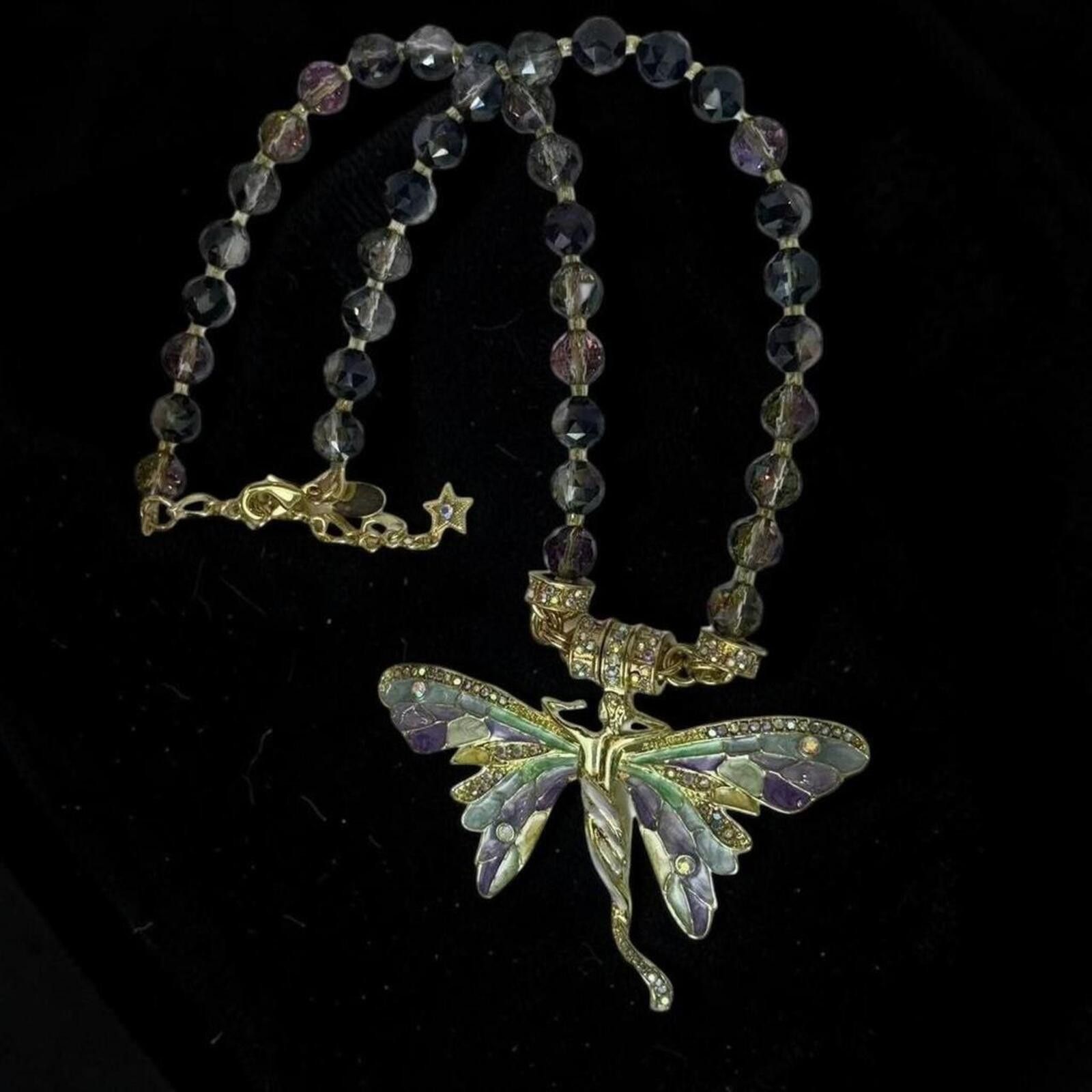 Other Dragonfly necklace with multi-coloured beads Size ONE SIZE - 4 Thumbnail