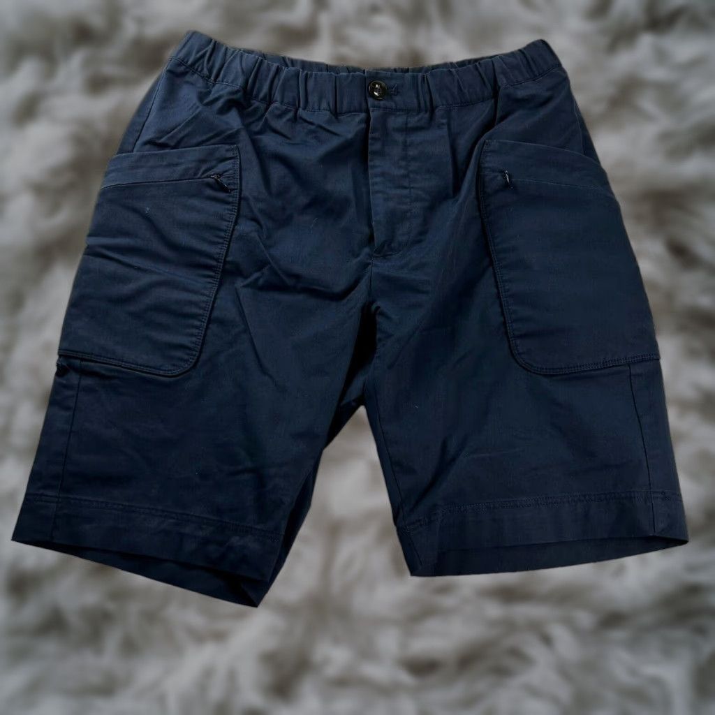 VINTAGE Men's Cargo Shorts Elastic Waist Zipper Pockets Casual