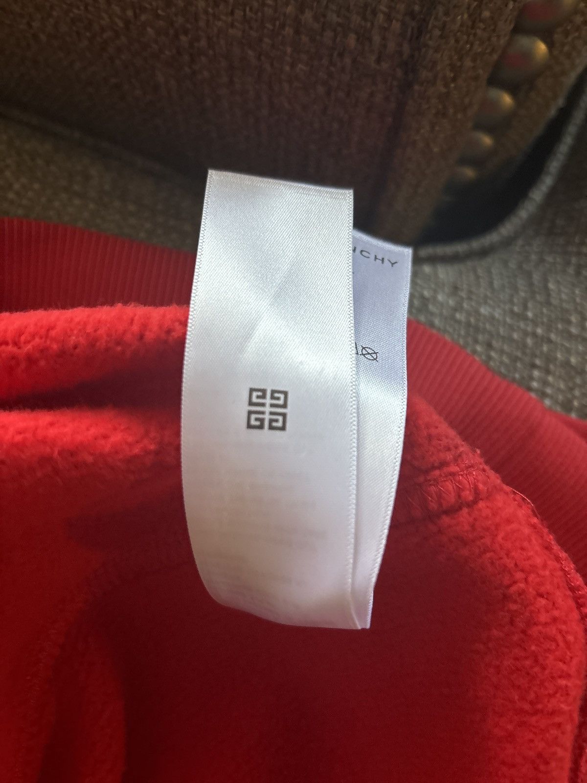 Givenchy GIVENCHY Men's Red Rip Metal Detail Oversized Sweater Size US XL / EU 56 / 4 - 6 Thumbnail