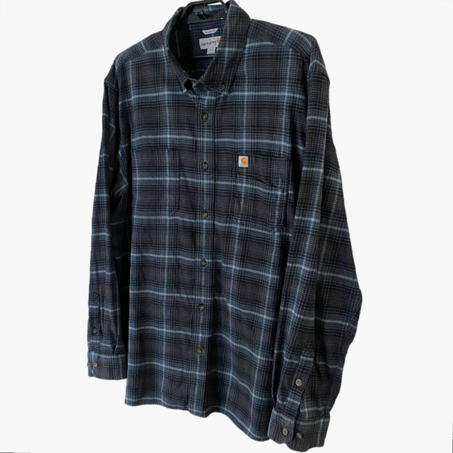 Carhartt VINTAGE Carhartt Hamilton Plaid Shirt Blue 2XL Long Sleeve Button-Down Workwear Mens Size US XXL / EU 58 / 5 - 2 Thumbnail