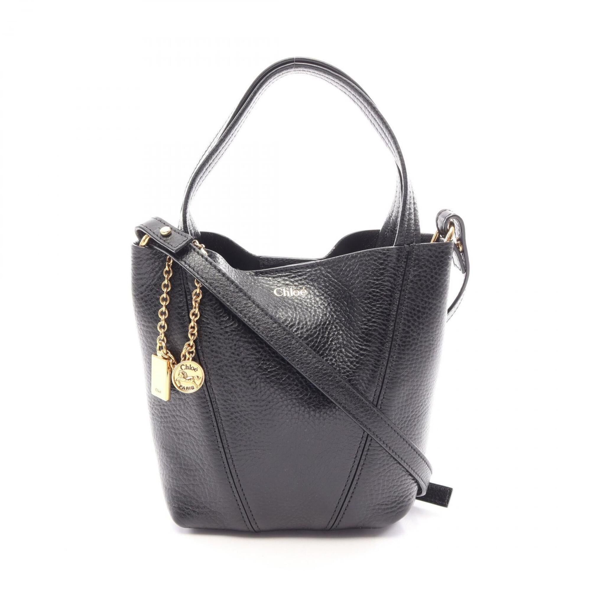 Chloe Chloé Chloe SPIN Small 2-Way Handbag, Leather, Women's, Black, CH25SS812N84001 Size ONE SIZE - 1 Thumbnail
