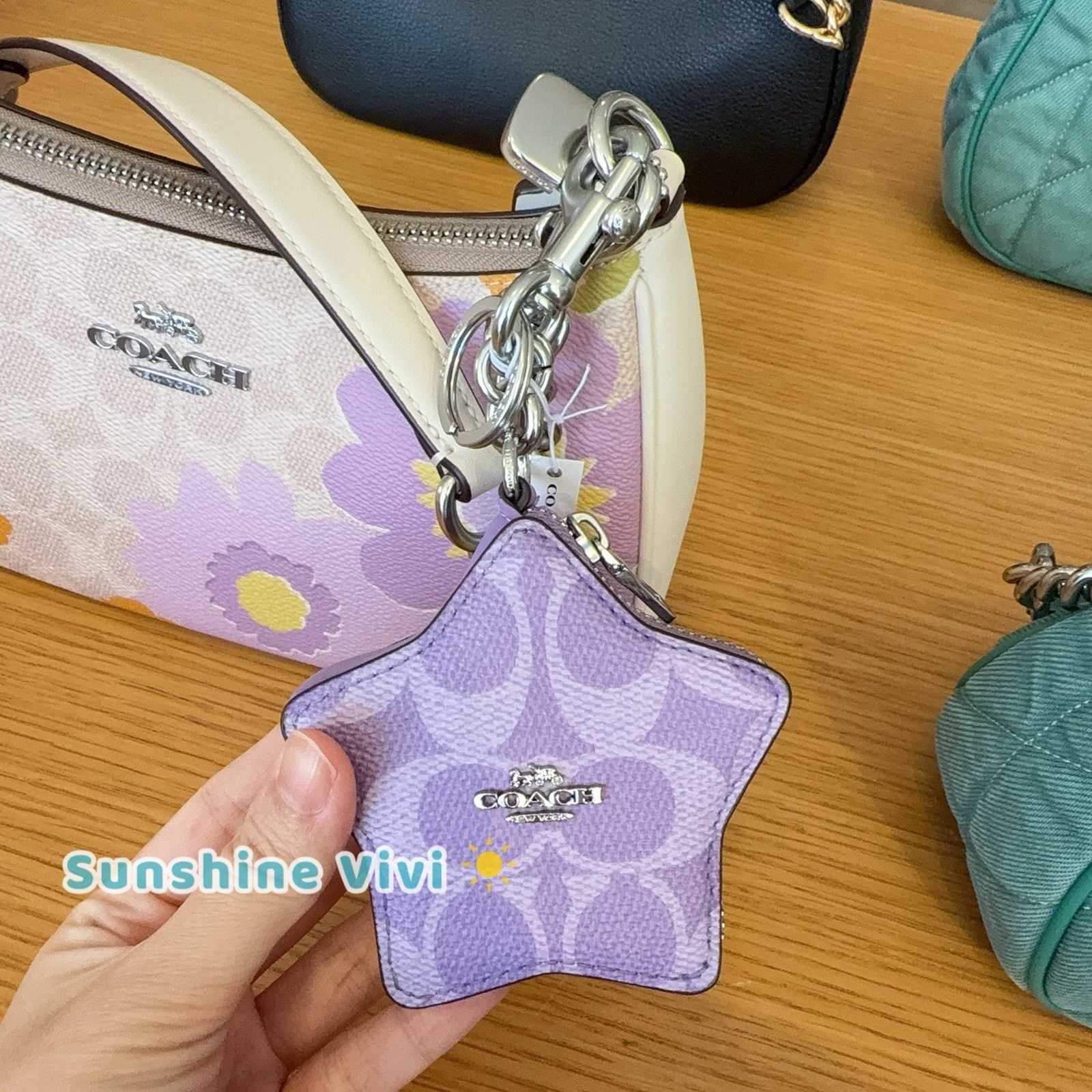 Coach NWT Coach CBL12 Star Bag Charm Coin Case Pouch Silver /Iris Size ONE SIZE - 1 Thumbnail