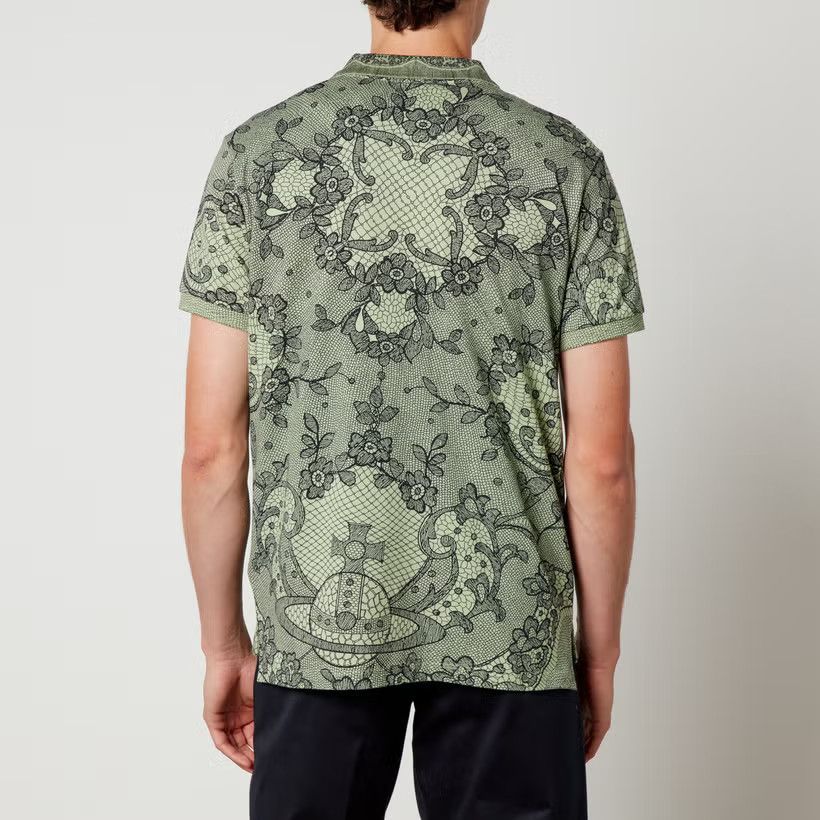 Vivienne Westwood o1f1d3z0525 Floral-Print Polo Shirt in Green Size US S / EU 44-46 / 1 - 2 Thumbnail