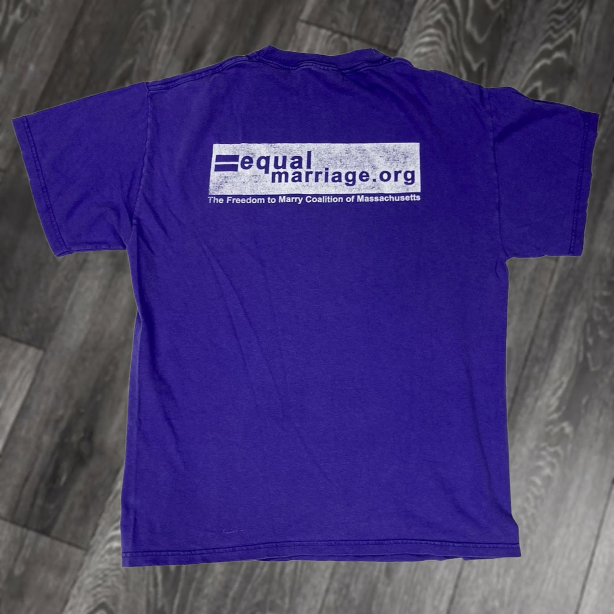 Hanes VINTAGE Hanes T-Shirt Graphic Print Logo Equal Marriage Men Medium Purple Short Sleeve Size US M / EU 48-50 / 2 - 1 Thumbnail