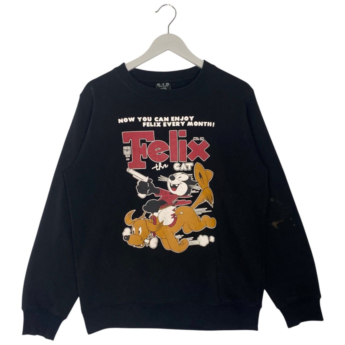 Vintage Vintage 80s Felix The Cat Crewneck Sweatshirt Black Size M Size US M / EU 48-50 / 2 - 1 Thumbnail