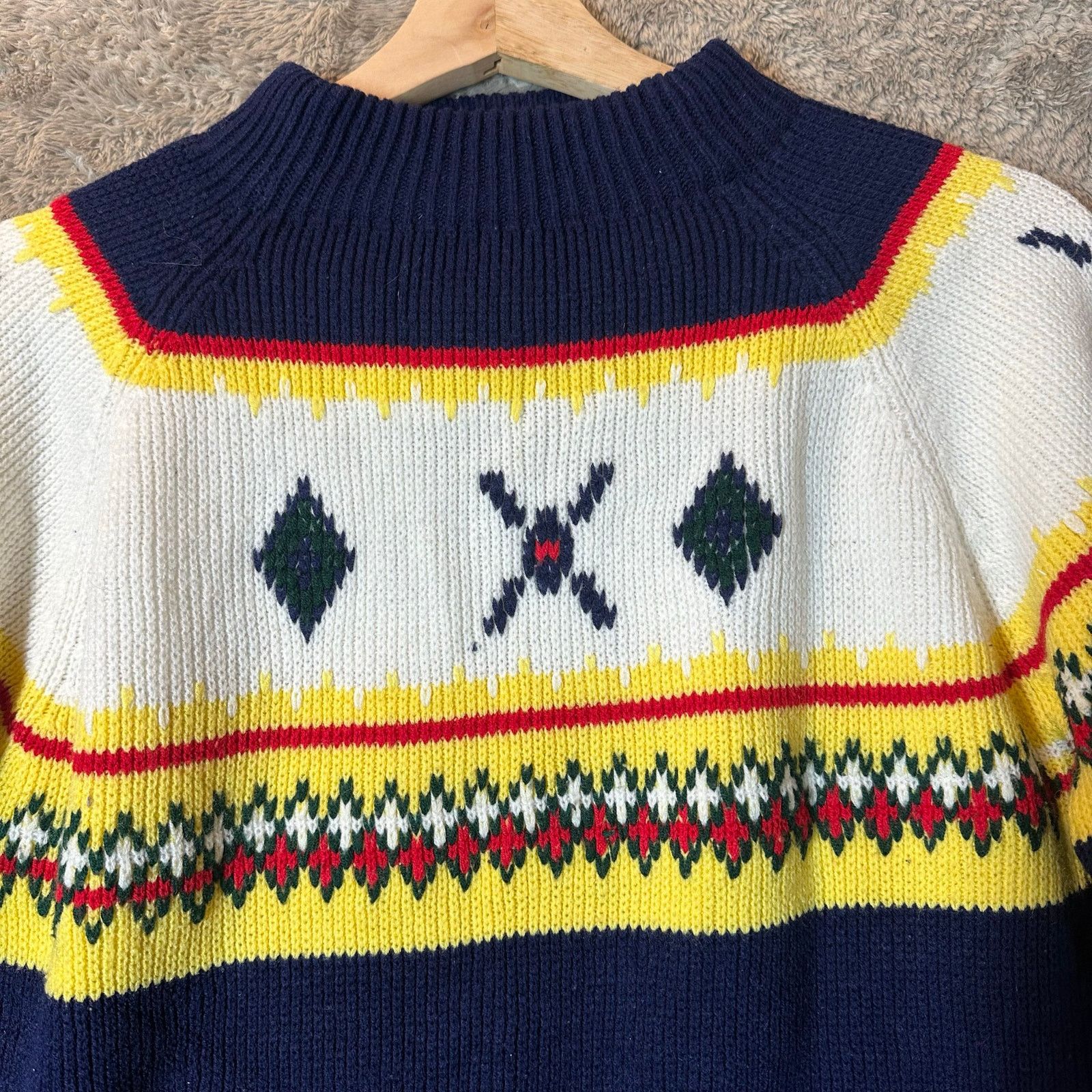 Other VTG Mock Neck Fair Isle Intarsia Aztec Ski Sweater Women XS Size XS / US 0-2 / IT 36-38 - 3 Thumbnail