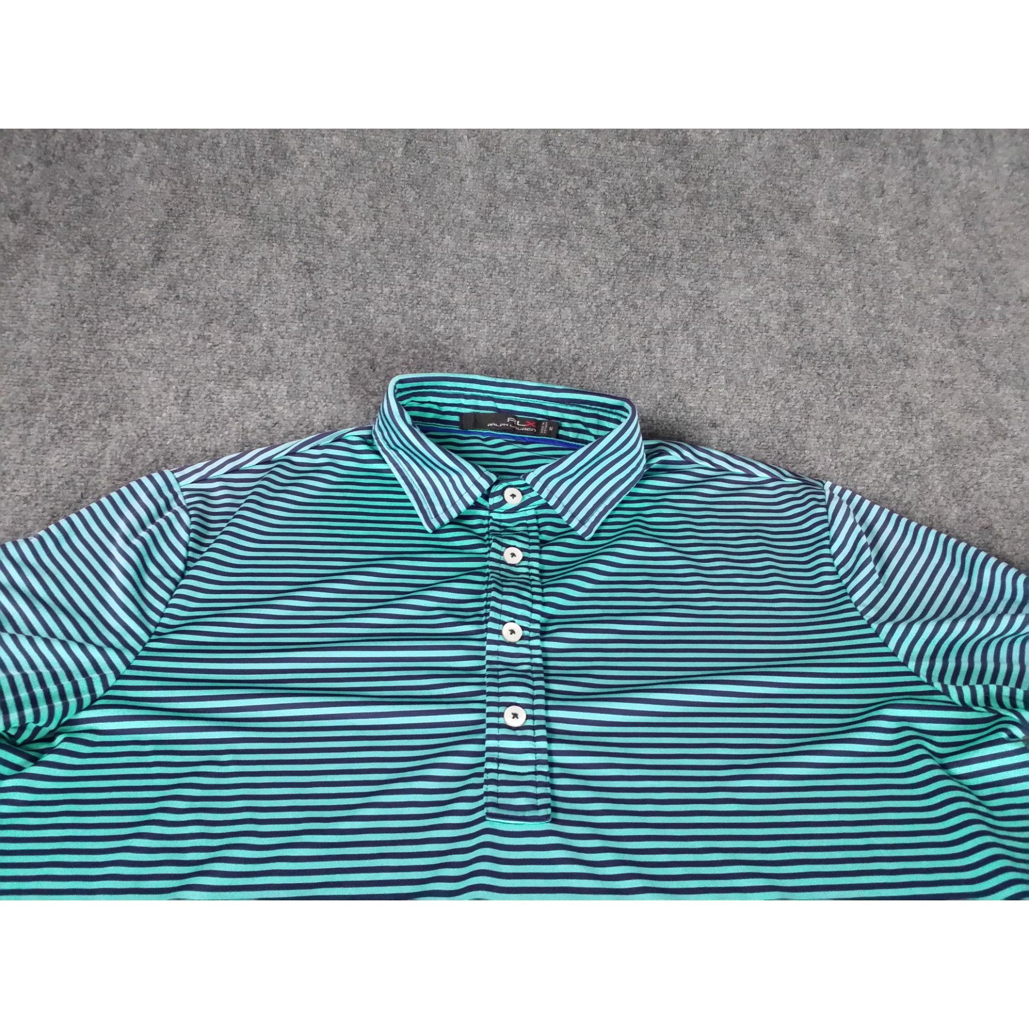 RLX Ralph Lauren RLX Ralph Lauren Polo Shirt Men Sz M Striped Blue Green Golf Size US M / EU 48-50 / 2 - 2 Thumbnail