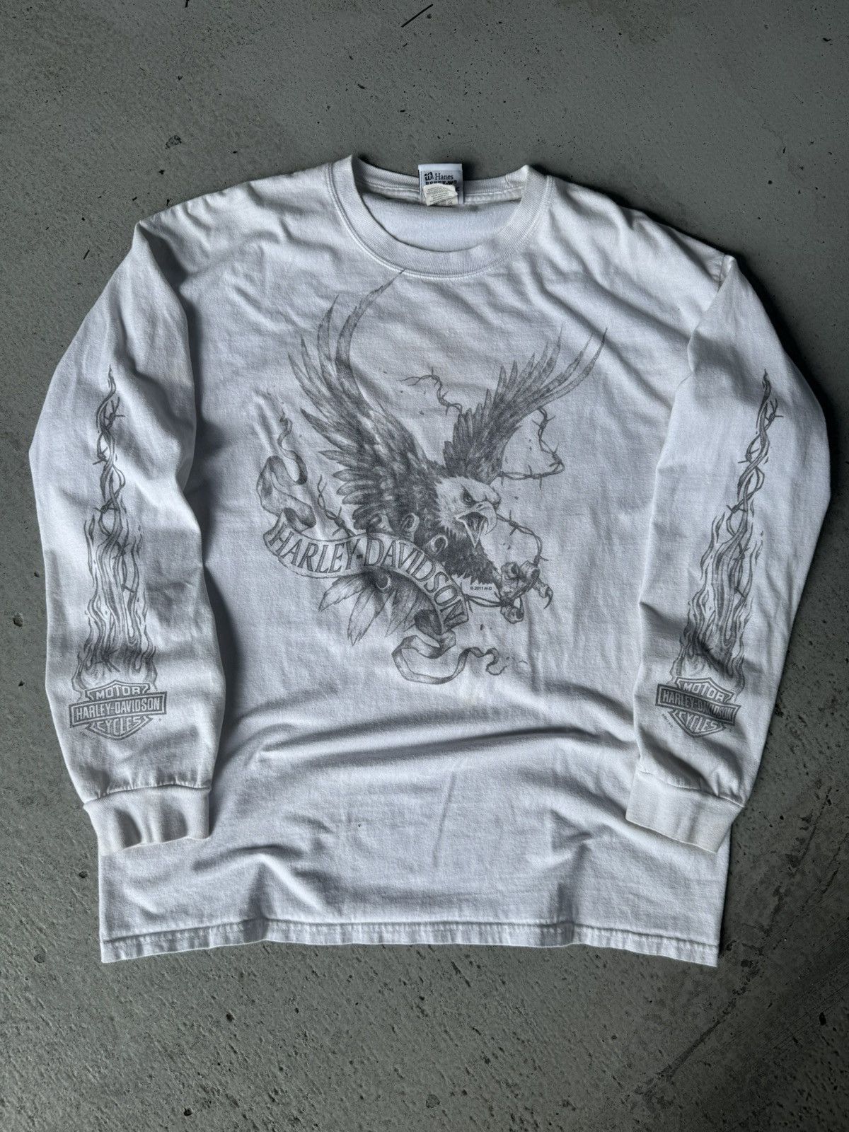 Harley Davidson Y2K Flame Eagle Harley Longsleeve Size US L / EU 52-54 / 3 - 1 Thumbnail