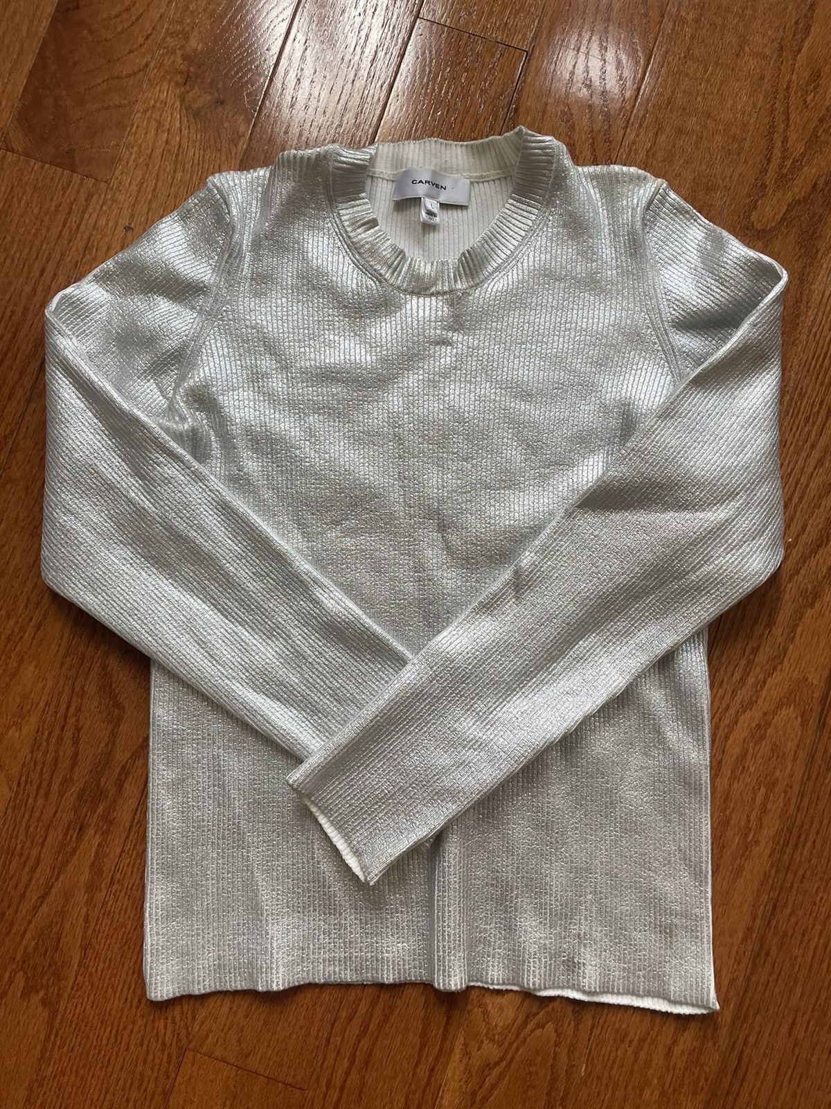 Carven Metallic Silver Carven Sweater Size L / US 10 / IT 46 - 1 Thumbnail