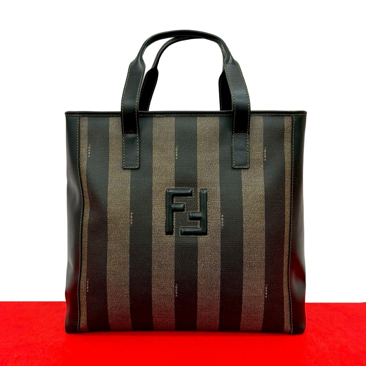 Fendi Fendi Fendi Pequin PVC Leather Handbag Leather Tote Bag DUTY FREE for USA Size ONE SIZE - 1 Thumbnail