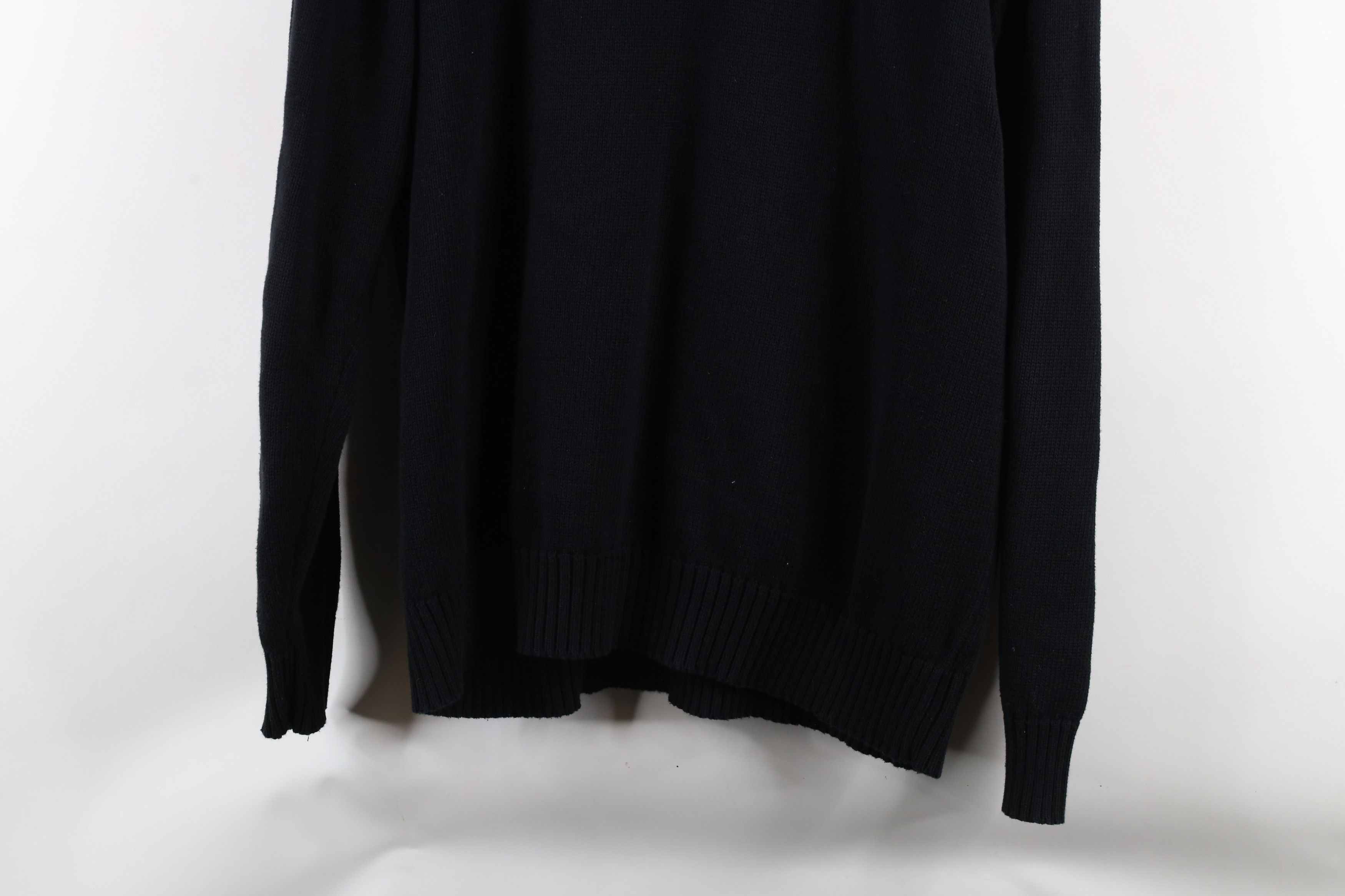 Vintage Vintage 90s Streetwear Cable Knit Crewneck Sweater Black Size US L / EU 52-54 / 3 - 7 Thumbnail