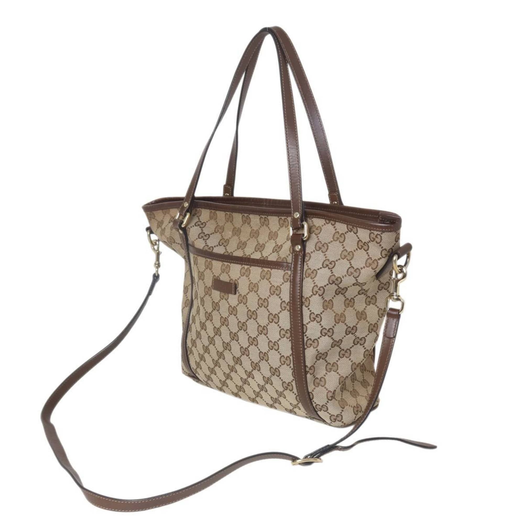 Gucci GUCCI GG Beige Tote Bag 388929 52540 Jacquard and Leather Size ONE SIZE - 1 Thumbnail