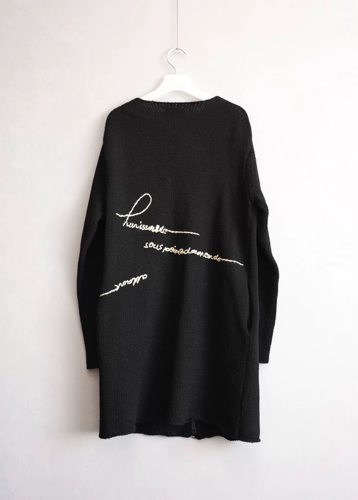 Yohji Yamamoto Yohji Yamamoto Black Wool Cardigan Size L / US 10 / IT 46 - 1 Thumbnail