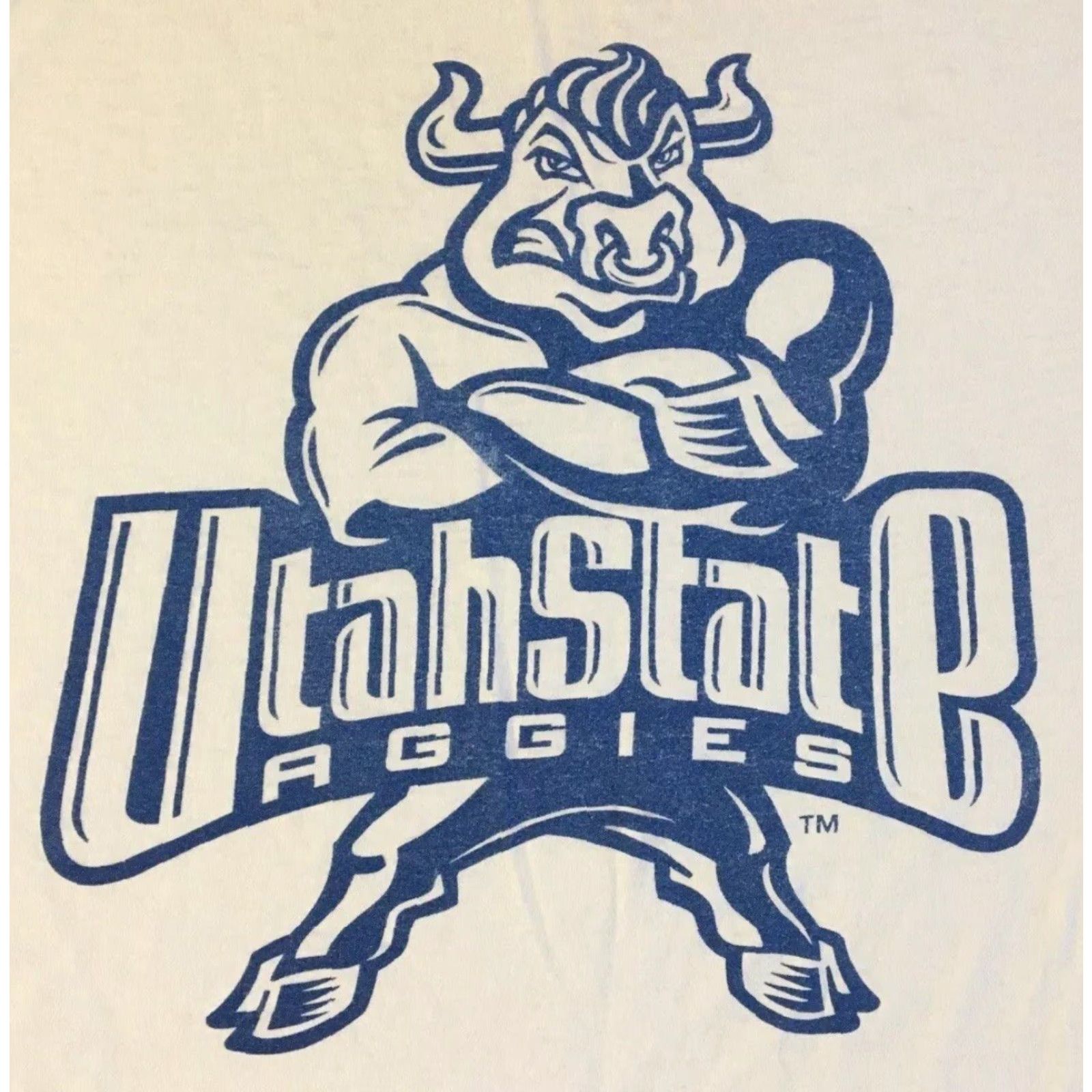Vintage VINTAGE Utah State Aggies Shirt L White 90s Distressed Grunge College School T-Shirt Men Short Sleeve Size US L / EU 52-54 / 3 - 3 Thumbnail
