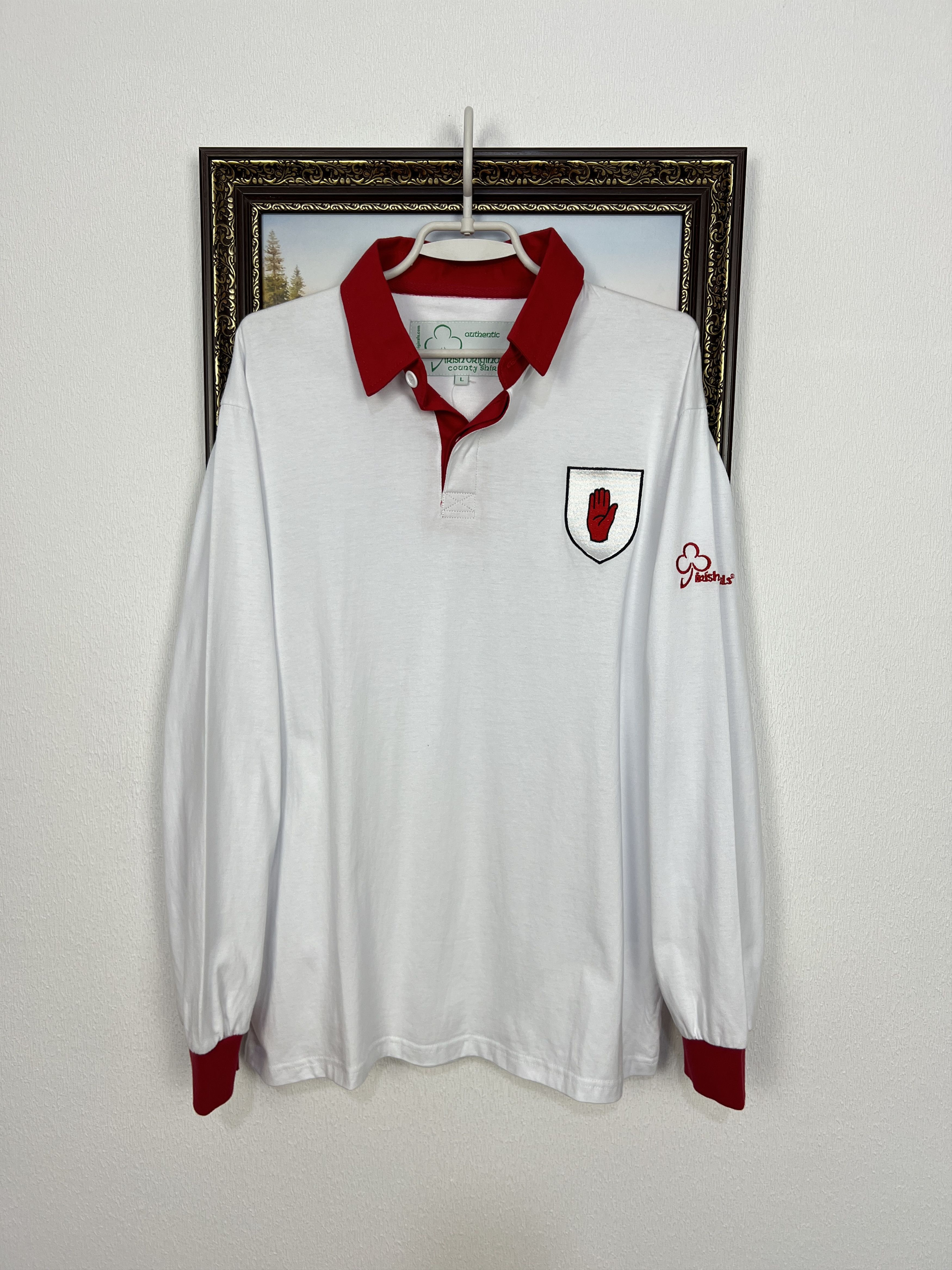 Vintage Ulster Rugby Union White Long Sleeve Jersey Mens Shirt Rare Size US L / EU 52-54 / 3 - 1 Thumbnail
