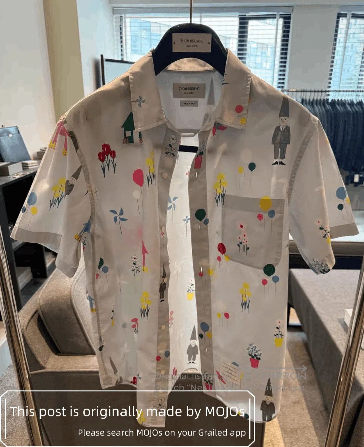 Thom Browne Sz 0 Thom Browne Fairy Painting S/S Blue Shirt. Size US XS / EU 42 / 0 - 1 Thumbnail