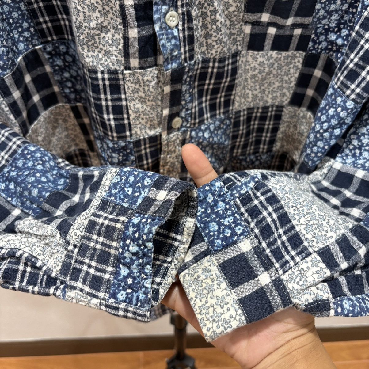 Japanese Brand Vtg Hang ten Patchwork Boro Shirt Size US L / EU 52-54 / 3 - 6 Thumbnail