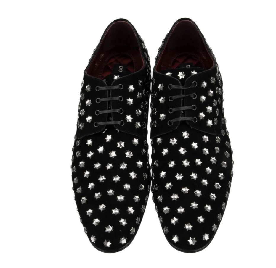 Dolce & Gabbana Dolce and Gabbana Crystal Star Suede Studded Derby Size US 8.5 / EU 41-42 - 1 Thumbnail
