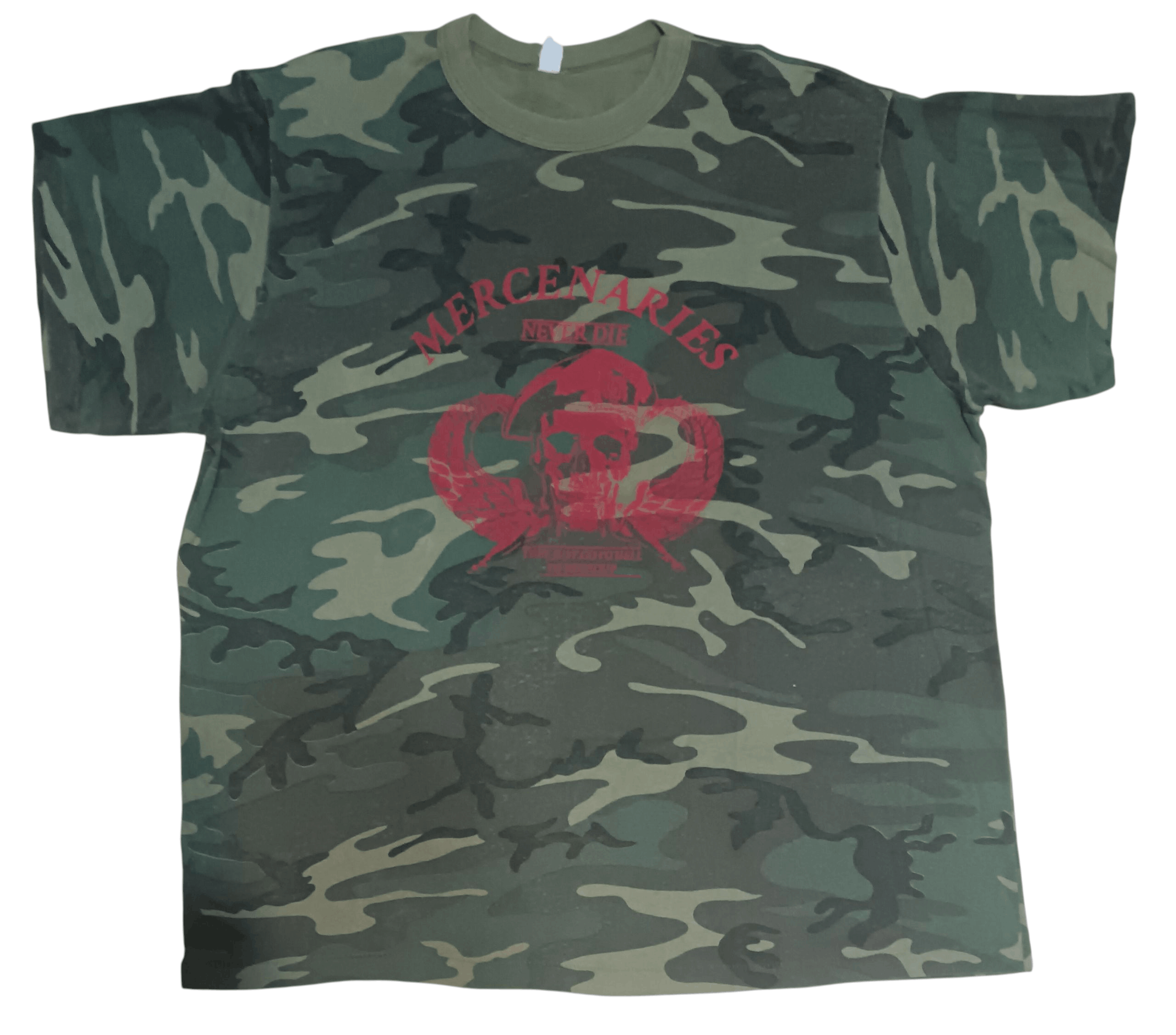 Vintage VINTAGE 80s MILITARY PARODY MERCENARIES NEVER DIE SHIRT Size US XL / EU 56 / 4 - 3 Thumbnail