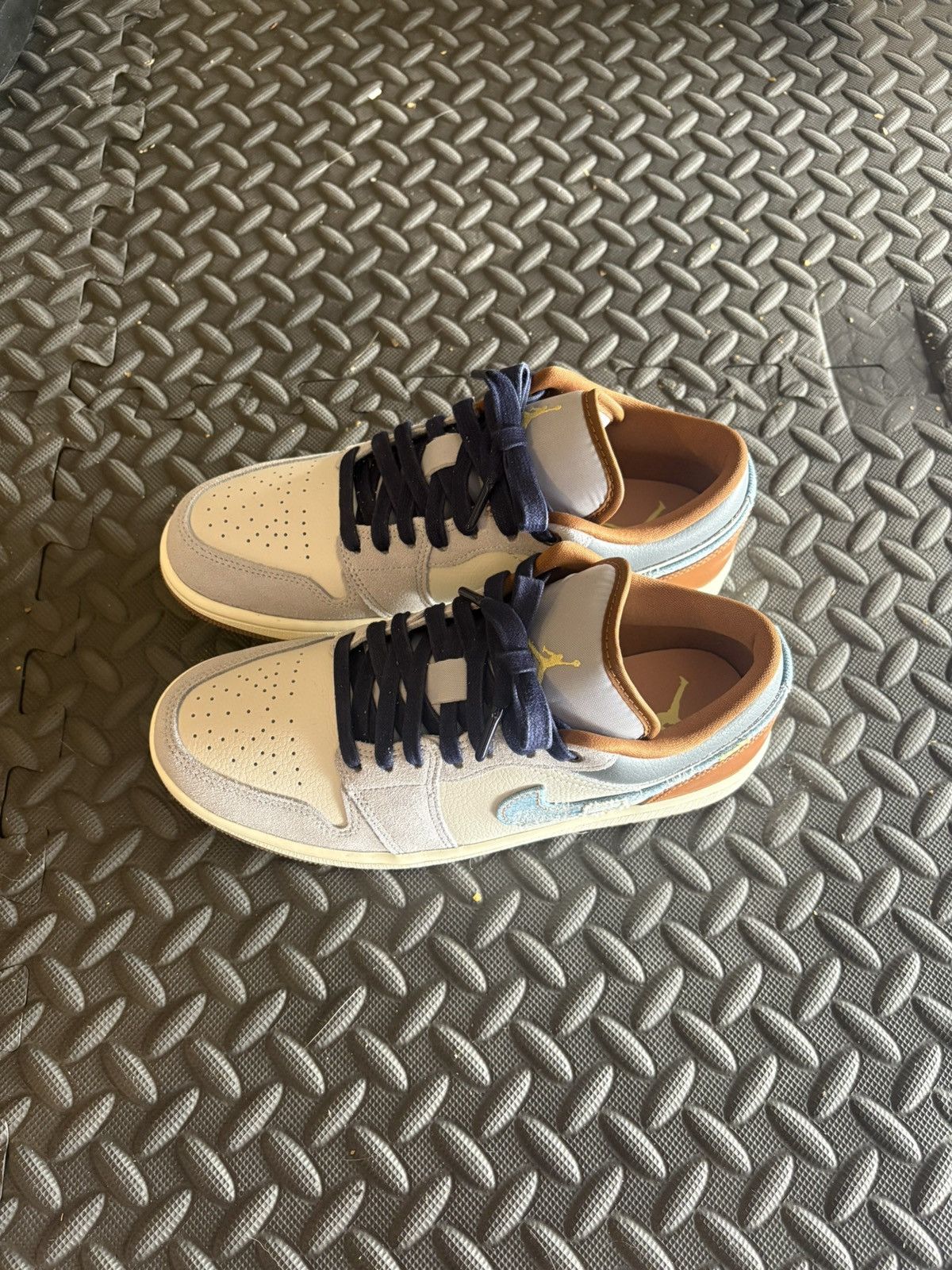 Nike Jordan 1 Low SE Phantom Repaired Denim Swoosh Size US 7.5 / EU 40-41 - 2 Thumbnail