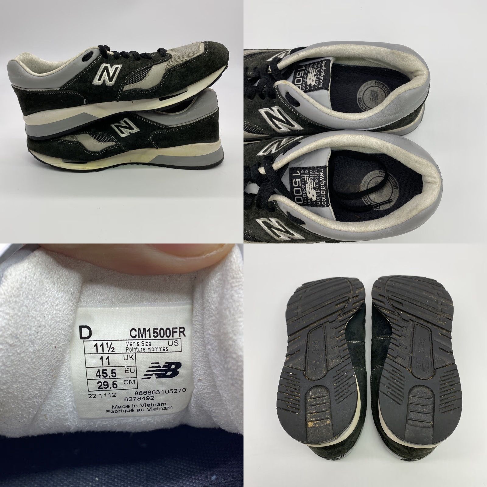 New Balance VINTAGE New Balance 1500 Elite Edition Athletic Shoe Mens Black / Grey / White 11.5 Size US 11 / EU 44 - 8 Thumbnail