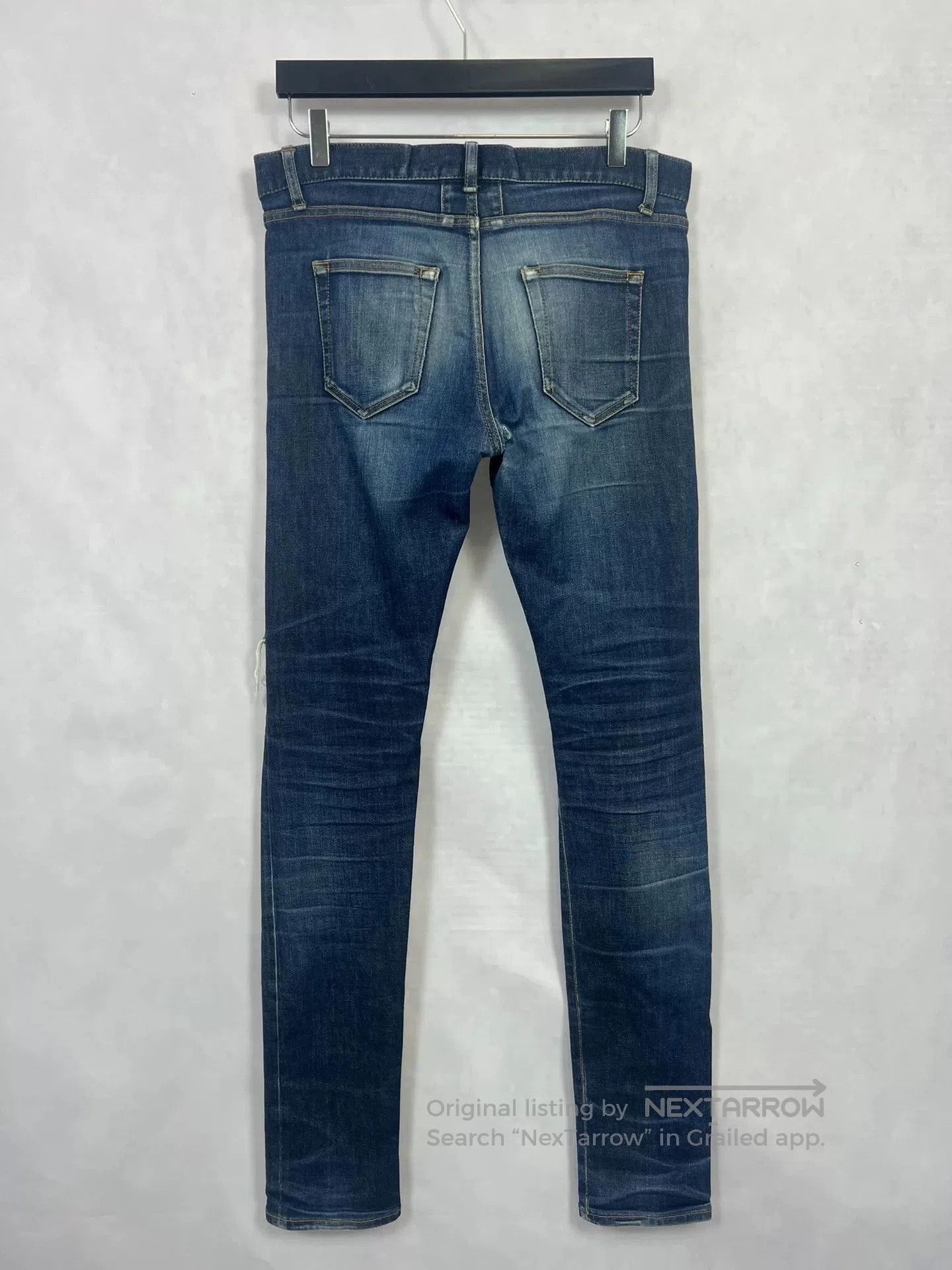 Saint Laurent Paris Saint Laurent Blue Distressed Denim Pants. Size US 31 - 2 Thumbnail