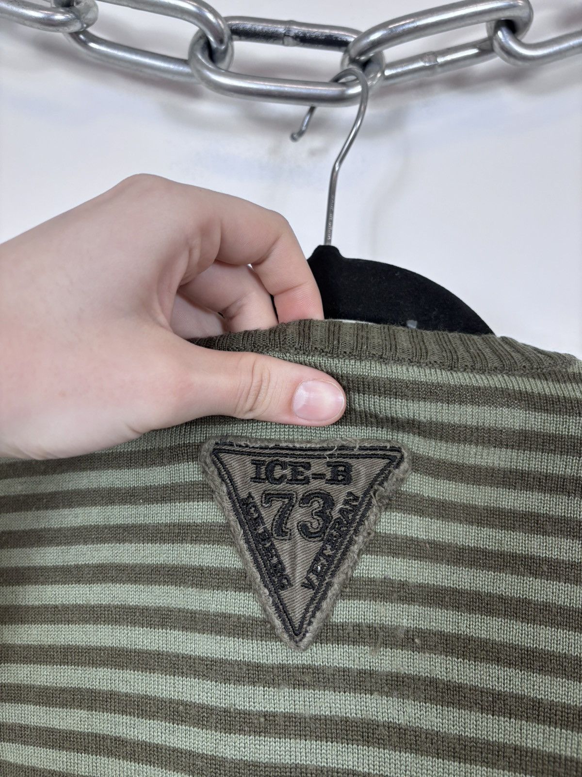Iceberg Vintage Ice B Iceberg Men’s AirForce Khaki Wool Sweater Size US S / EU 44-46 / 1 - 18 Thumbnail