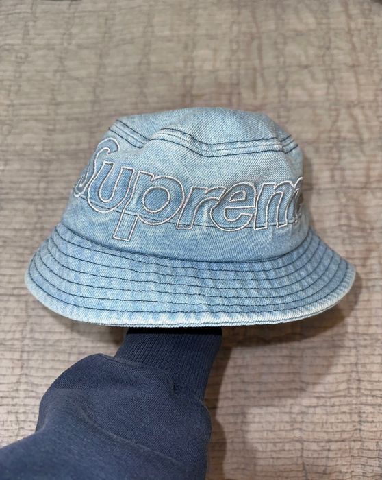 Supreme Supreme Outline Crusher Denim Bucket Hat S/M | Grailed