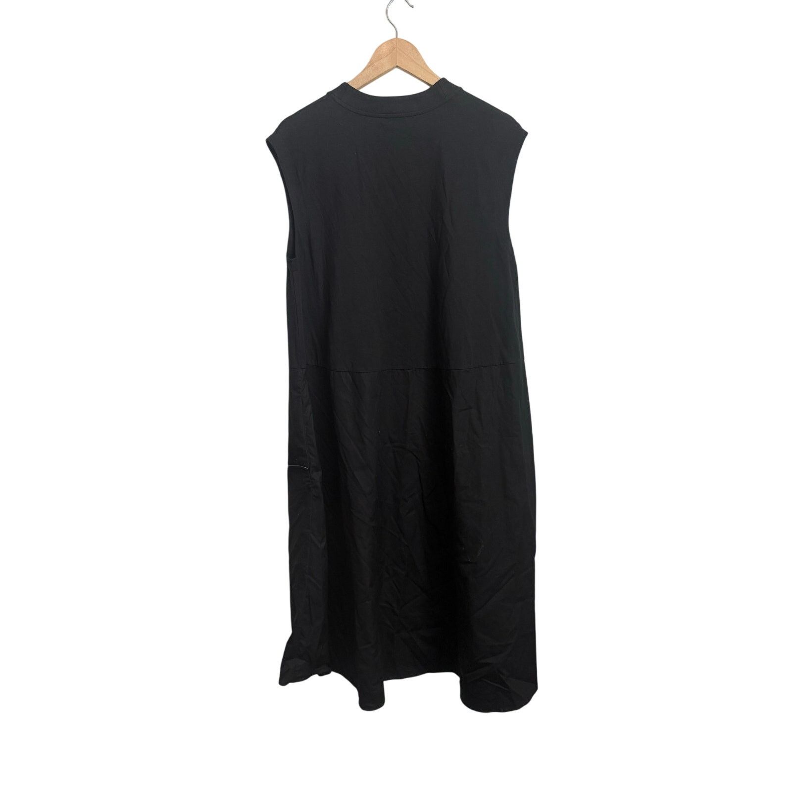 Cos COS Black Sleeveless Woven-Panel Midi Dress S Minimalist Size S / US 4 / IT 40 - 6 Thumbnail
