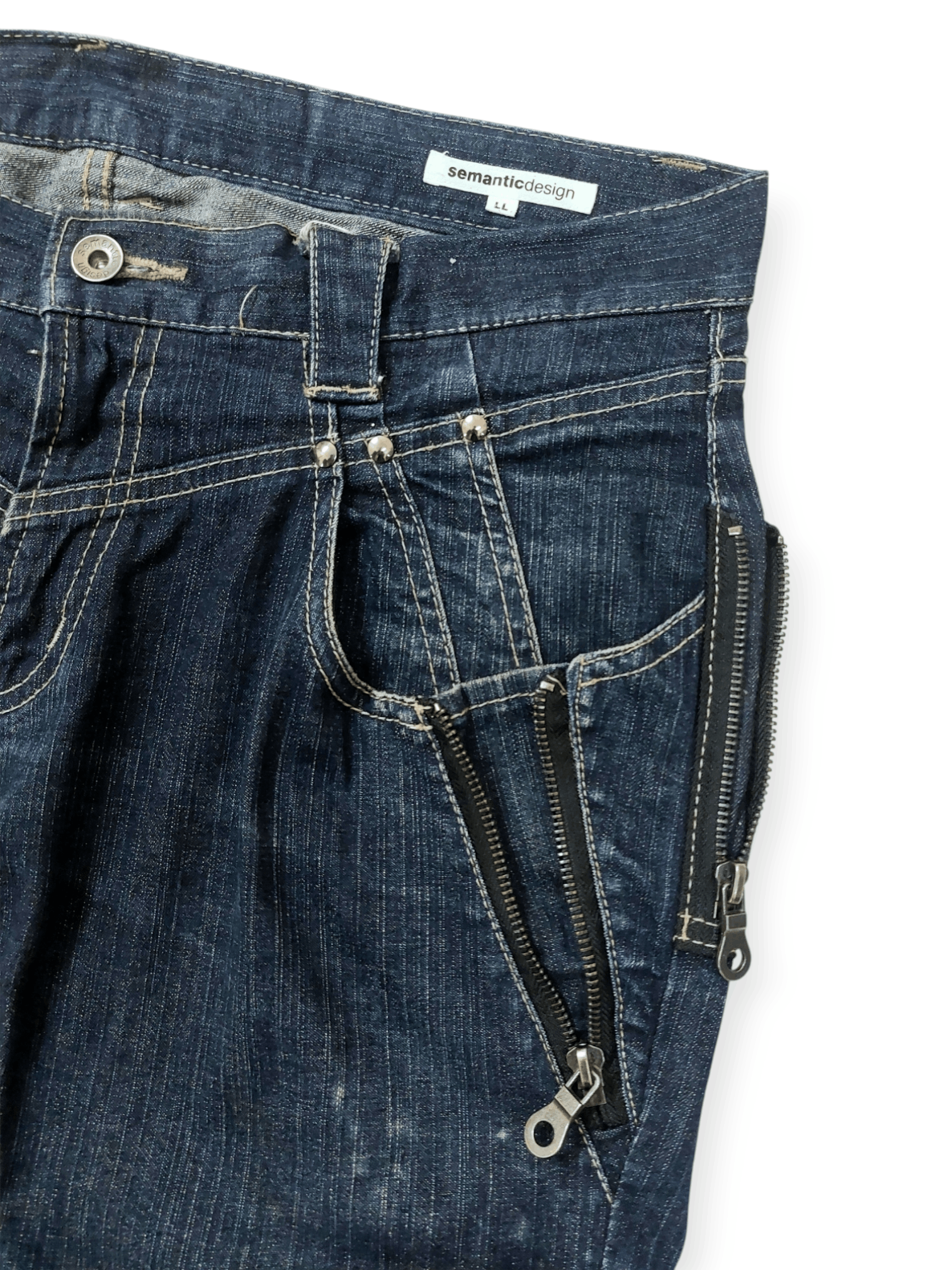 semanticdesign 💥Semantic Design Multi Zipped Punk Jeans Denim Size US 34 / EU 50 - 8 Thumbnail