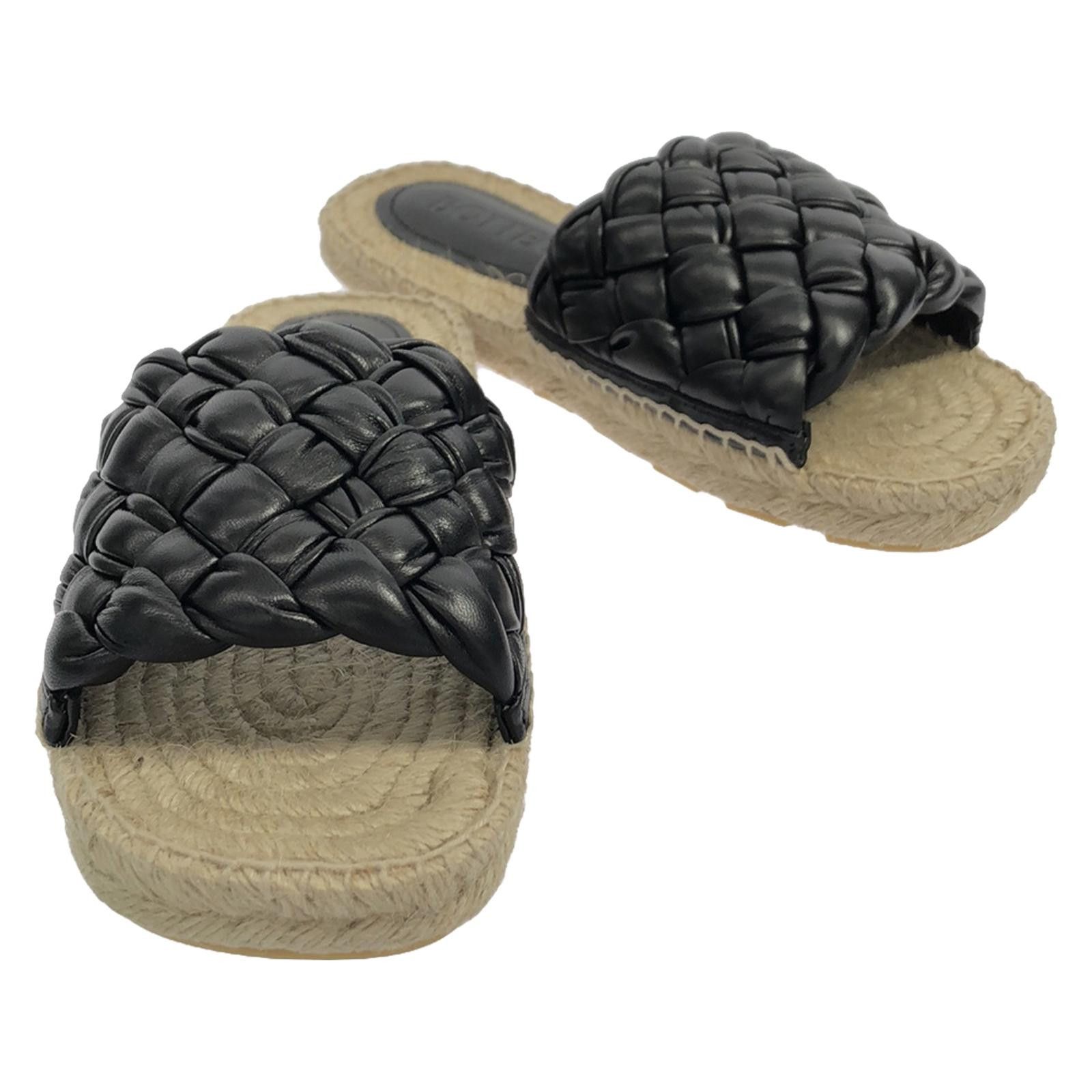 Bottega Veneta Bottega Veneta 775339V3Vl0100037 Leather Sandals Leather Shoes 775339V3Vl0100037 in Black, Women's