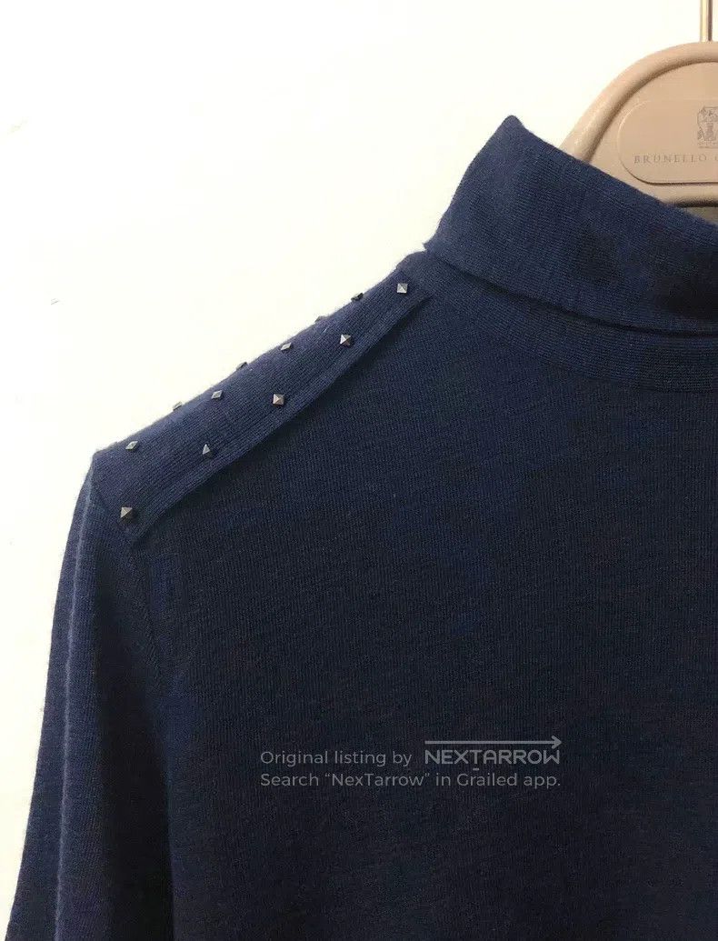 Brunello Cucinelli brunello cucinelli 100% Wool Metallic Stud Knit Top Size XL / US 12-14 / IT 48-50 - 1 Thumbnail