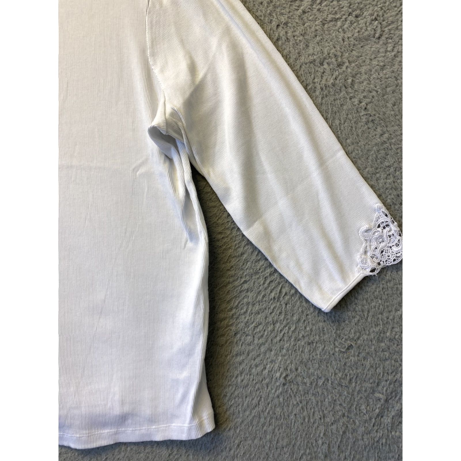Ralph Lauren LAUREN RALPH LAUREN Women's Blouse 3XL White Collared Top - Metal Theme Size XXL / US 16-18 / IT 52-54 - 2 Thumbnail