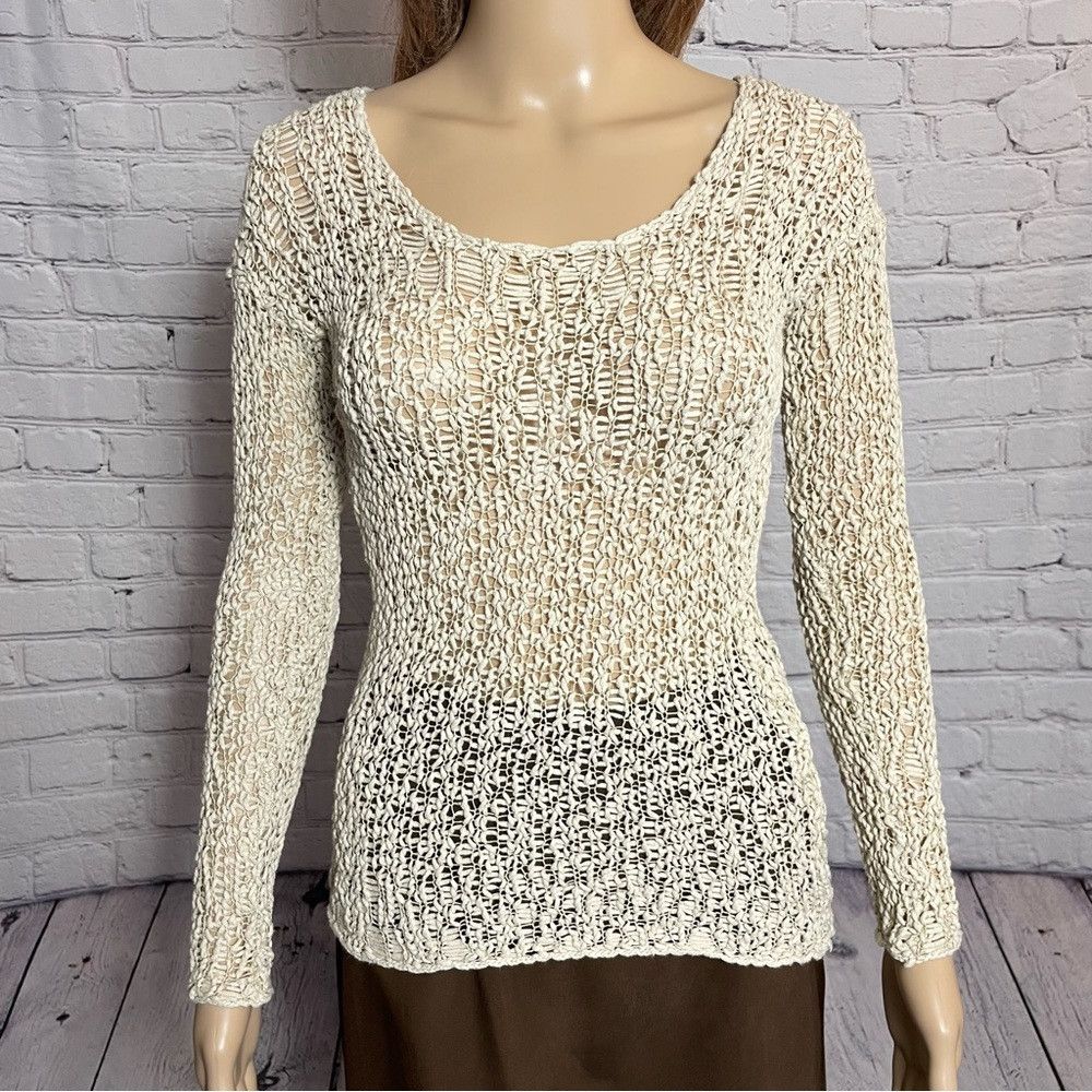 Vince NWT New $345 Vince Organic Cotton Beige Sweater Size XXS Size XXS / US 00 / IT 34 - 9 Thumbnail