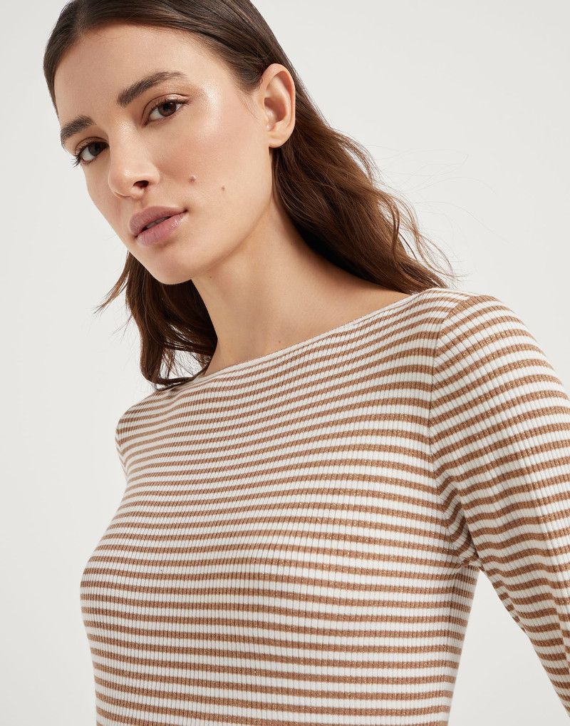 Brunello Cucinelli o1la1rc1a0326 Sparkling Striped Cashmere Sweater Multicolor Size L / US 10 / IT 46 - 3 Thumbnail