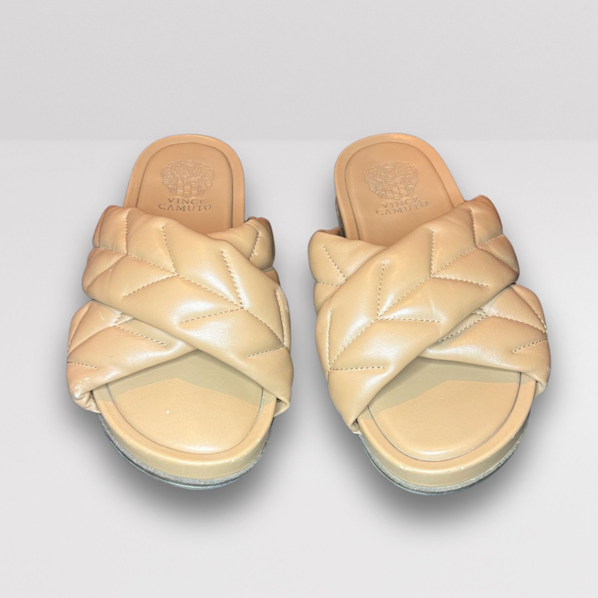 Vince Camuto Vince Camuto Leather Crossband Yellow Sandals Size 7.5 Size US 7.5 / IT 37.5 - 3 Thumbnail