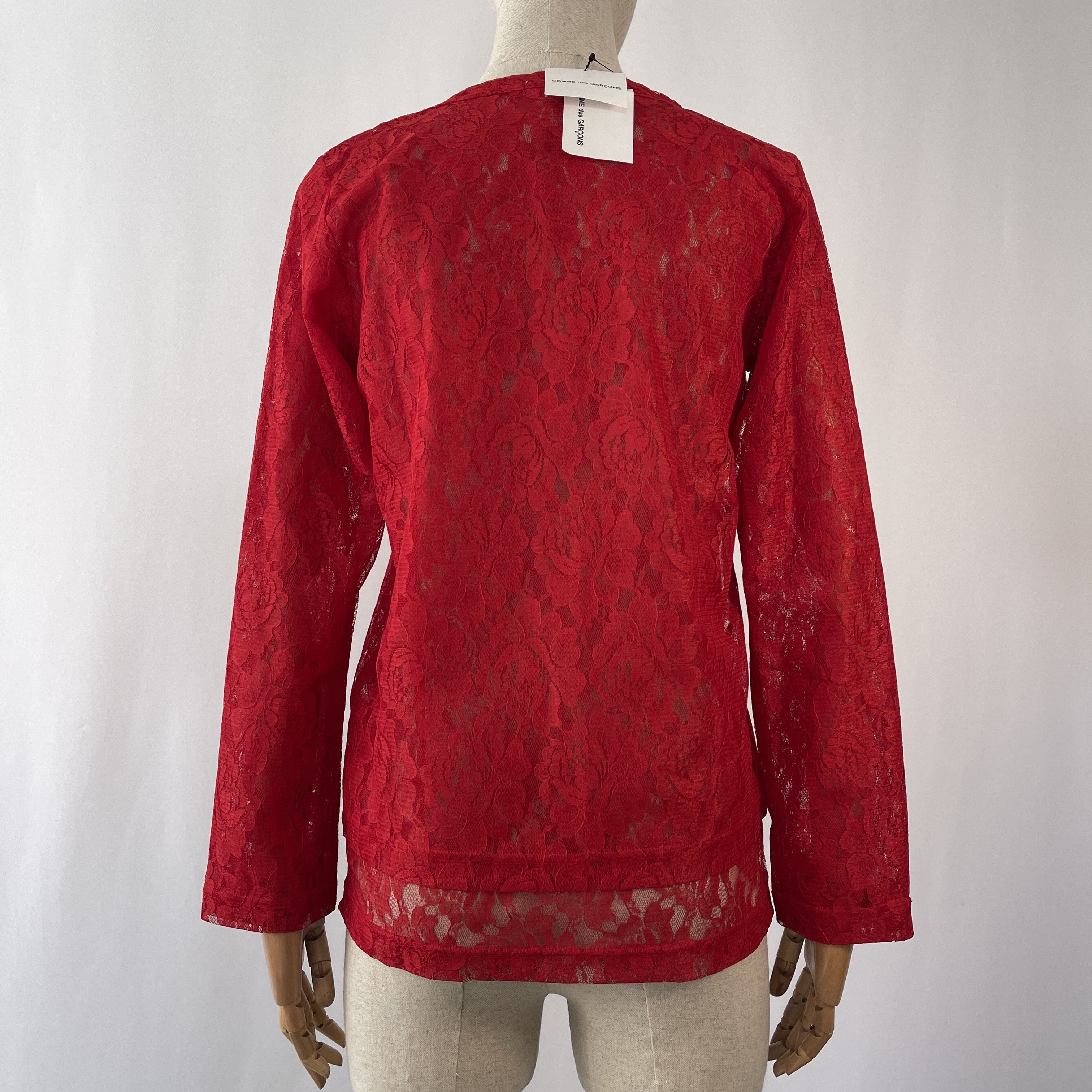 Comme des Garcons COMME DES GARCONS Red Lace Top New with tags size M Size M / US 6-8 / IT 42-44 - 4 Thumbnail