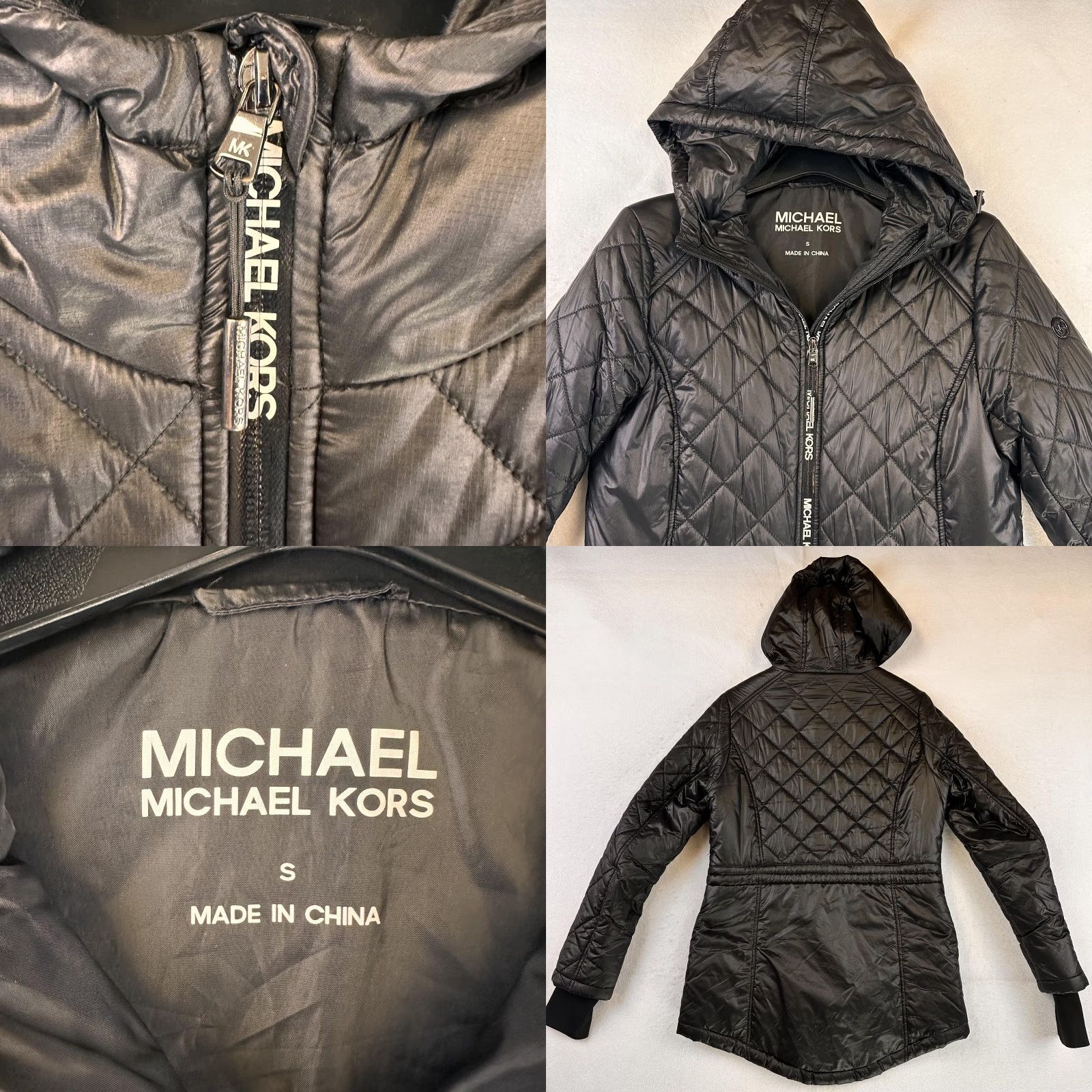 Michael Kors Michael Kors Jacket Womens Small Black Quilted Hooded Zip Drop Tail Size S / US 4 / IT 40 - 8 Thumbnail