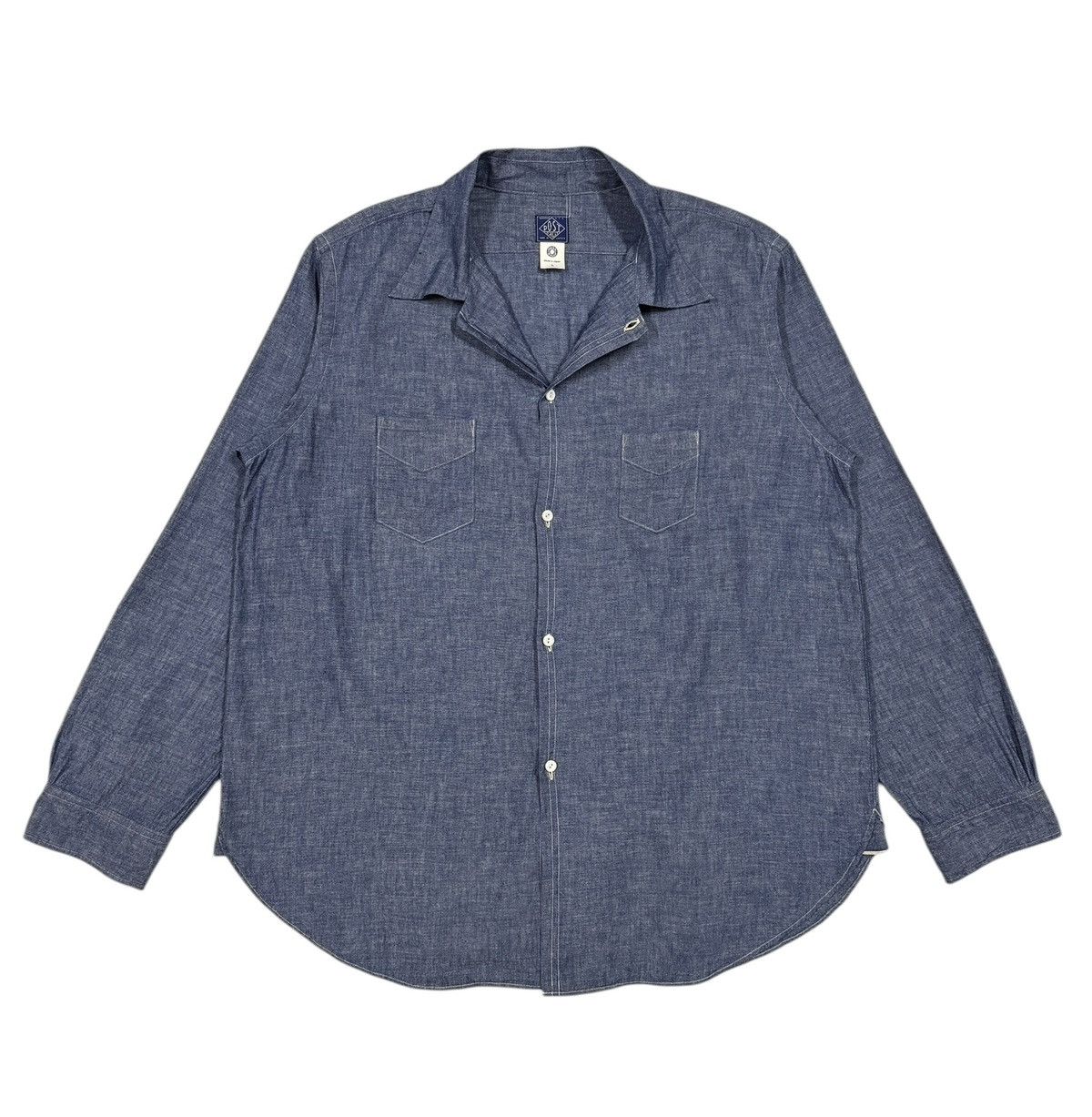 Post Overalls 2016 Post Overall V-patch Pocket Open Collar Indigo Chambray Size US L / EU 52-54 / 3 - 1 Thumbnail