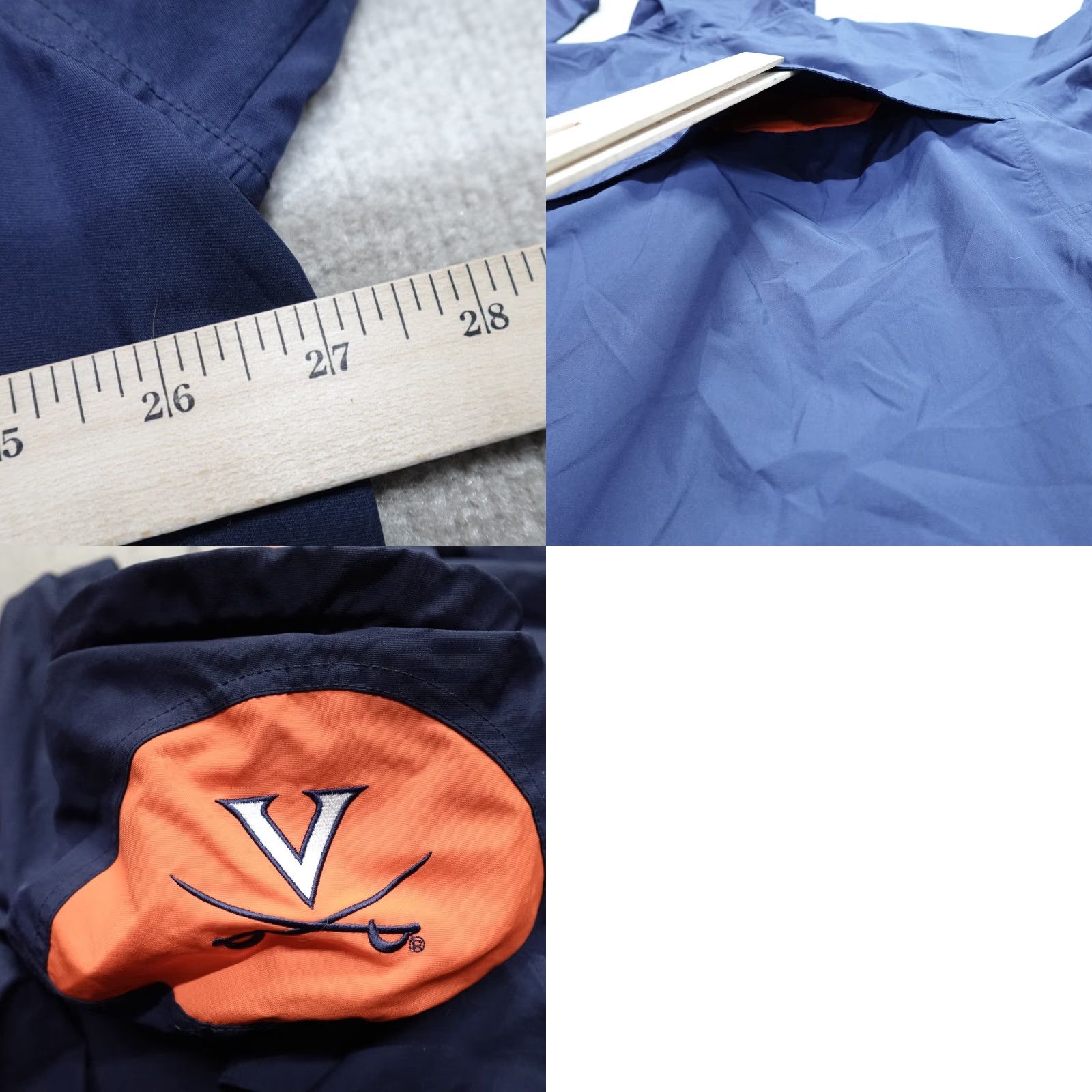 Nike VINTAGE Nike Jacket XL Blue Orange Trim Cavaliers Hoosiers Anorak Windbreaker Hooded Jacket Mens XL Blue Nike Jacket Size US XL / EU 56 / 4 - 8 Thumbnail