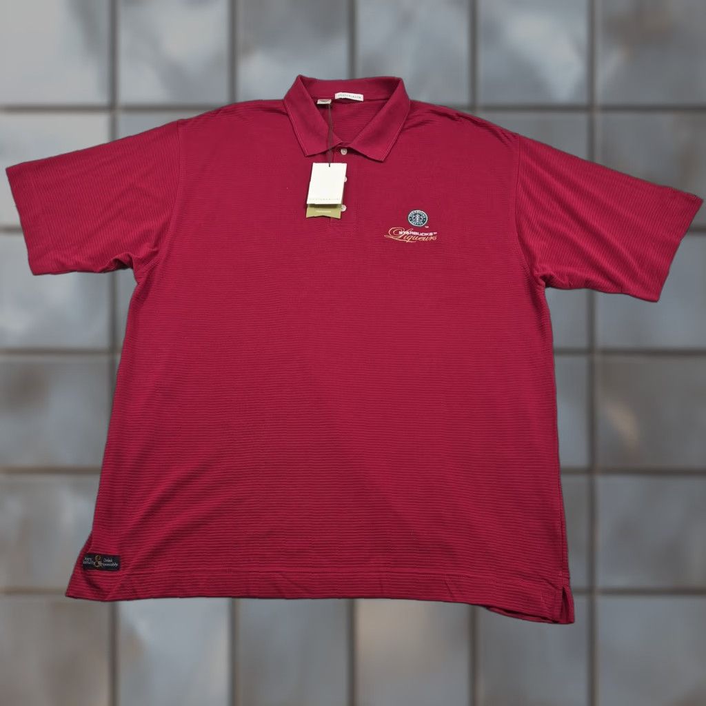 Cutter & Buck Cutter & Buck Golf Polo Shirt Mens 2XL Red Solid Embroidered Starbucks Liqueurs Polo Shirt USA Preppy Logo Golf Polo Size US XXL / EU 58 / 5 - 1 Thumbnail