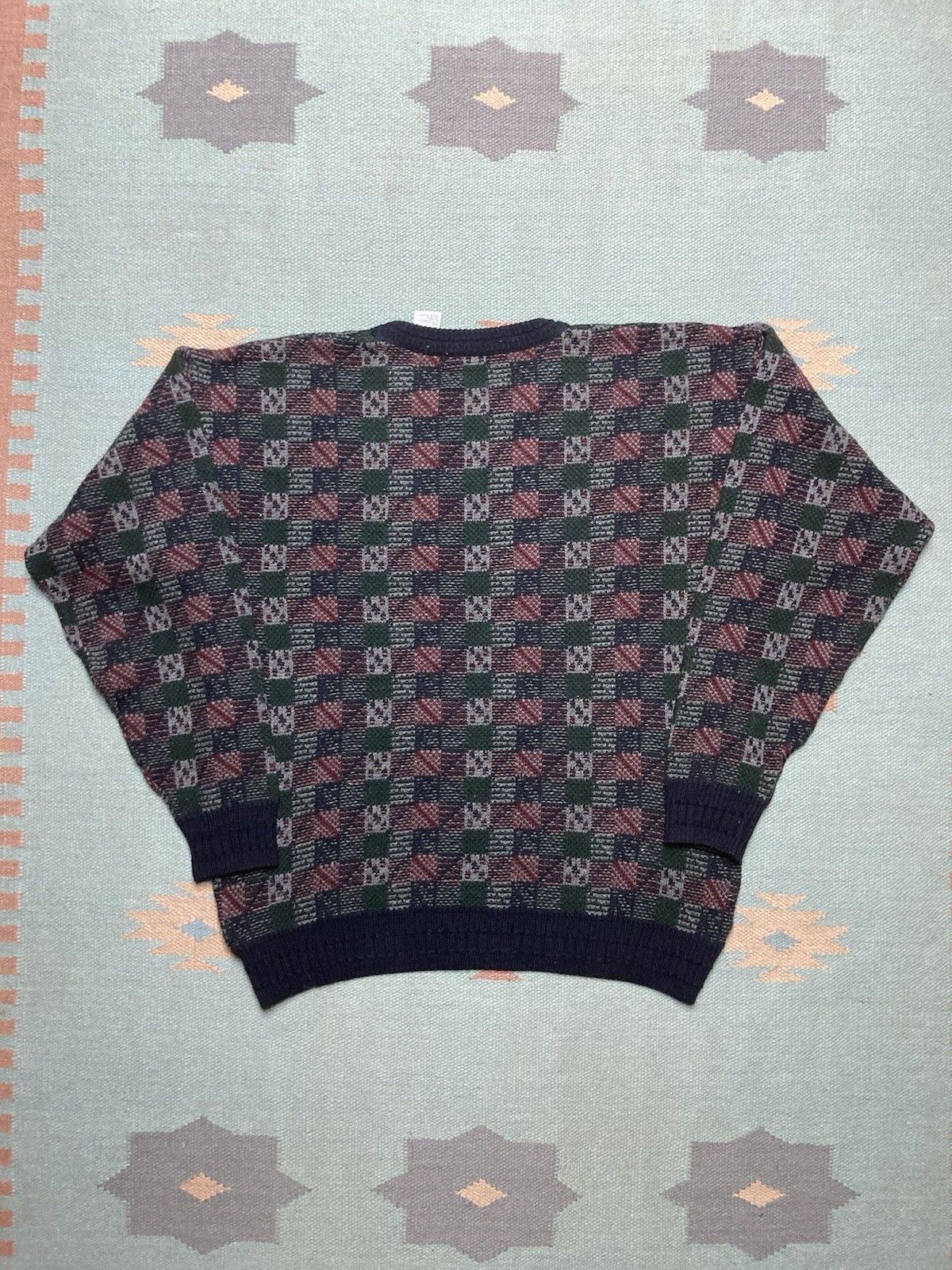 Vintage Vintage acrylic knit sweater geometric abstract soft large Size US L / EU 52-54 / 3 - 5 Thumbnail