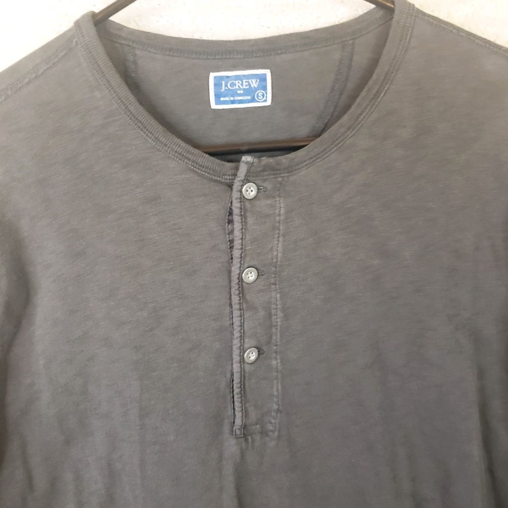 J.Crew J.CREW Henley Shirt Mens L Dark Gray Cotton Long Sleeve Preppy Casual Shirt Size US L / EU 52-54 / 3 - 4 Thumbnail