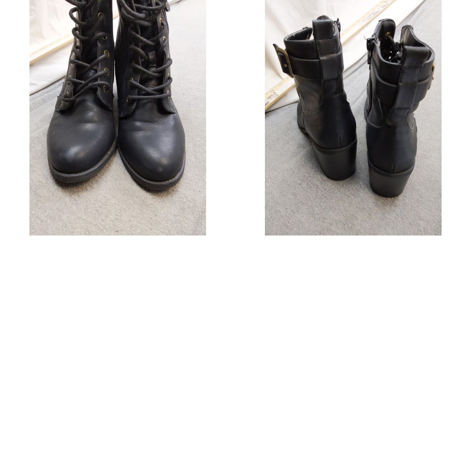 Vintage White Mountain New Delfino Boots Womens Size 9 Black Ankle Combat Buckle Size US 9 / IT 39 - 8 Thumbnail